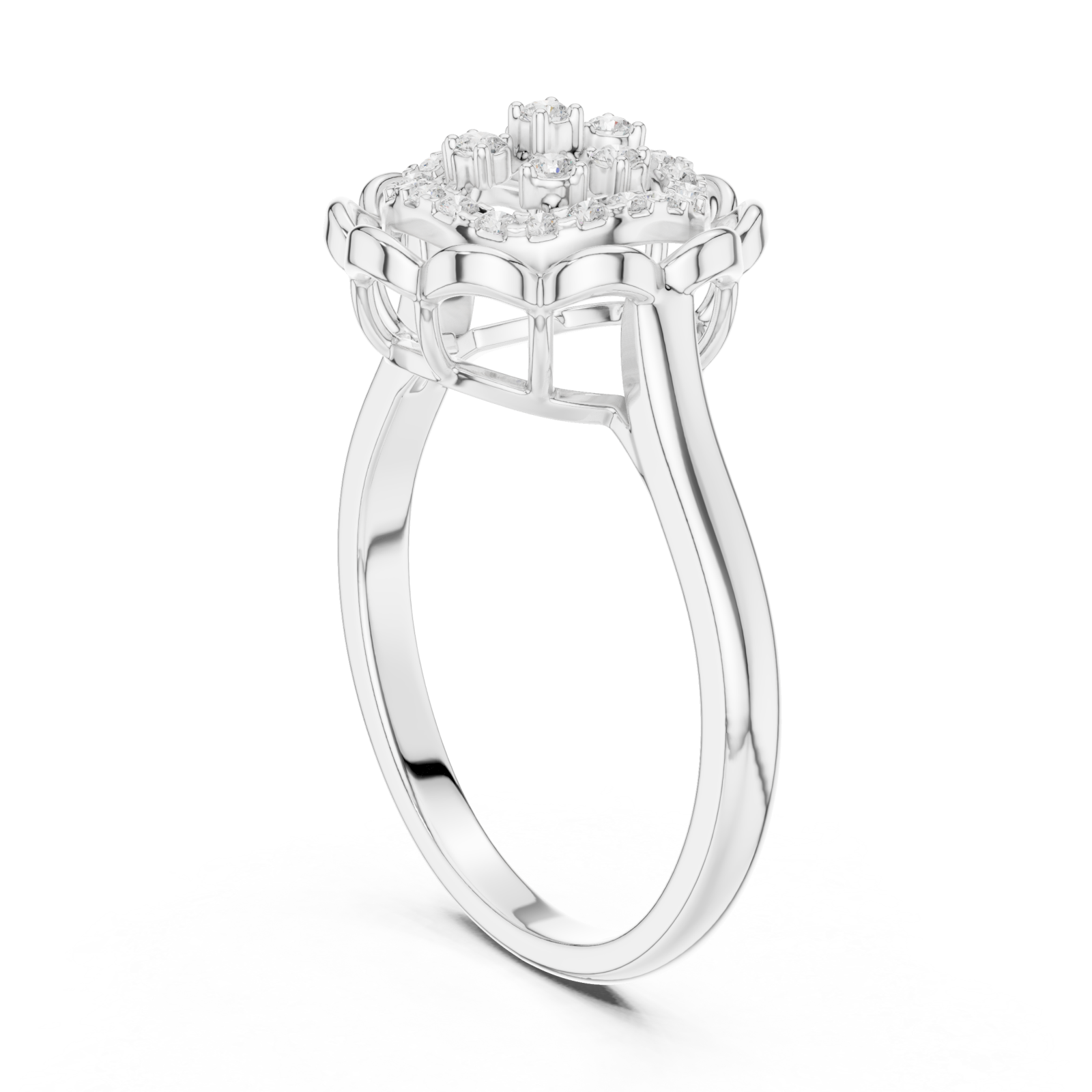  White Gold Celestial Garden Ring Left View
