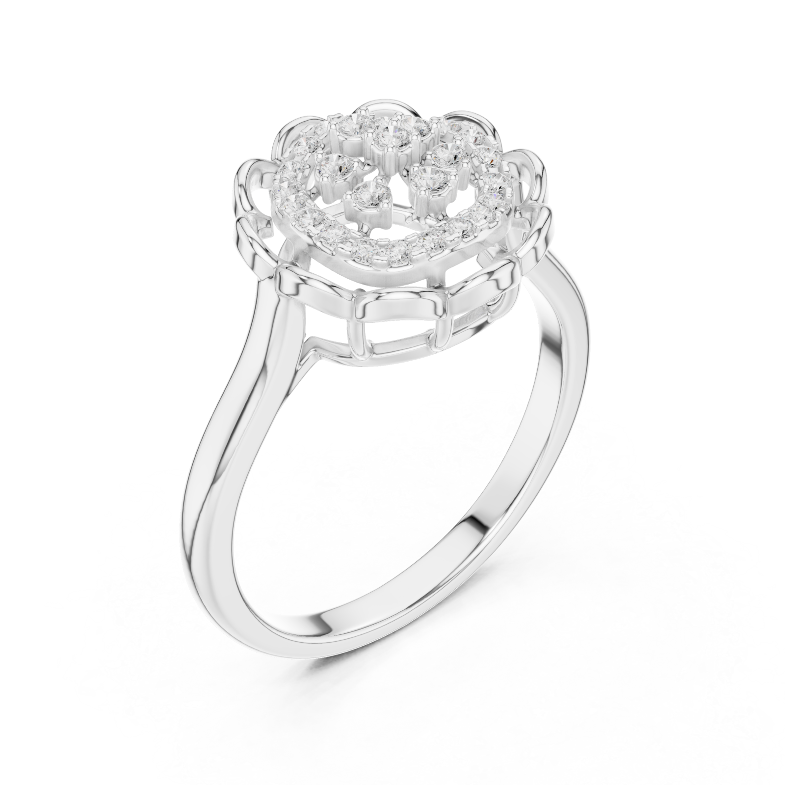  White Gold Celestial Garden Ring Right View