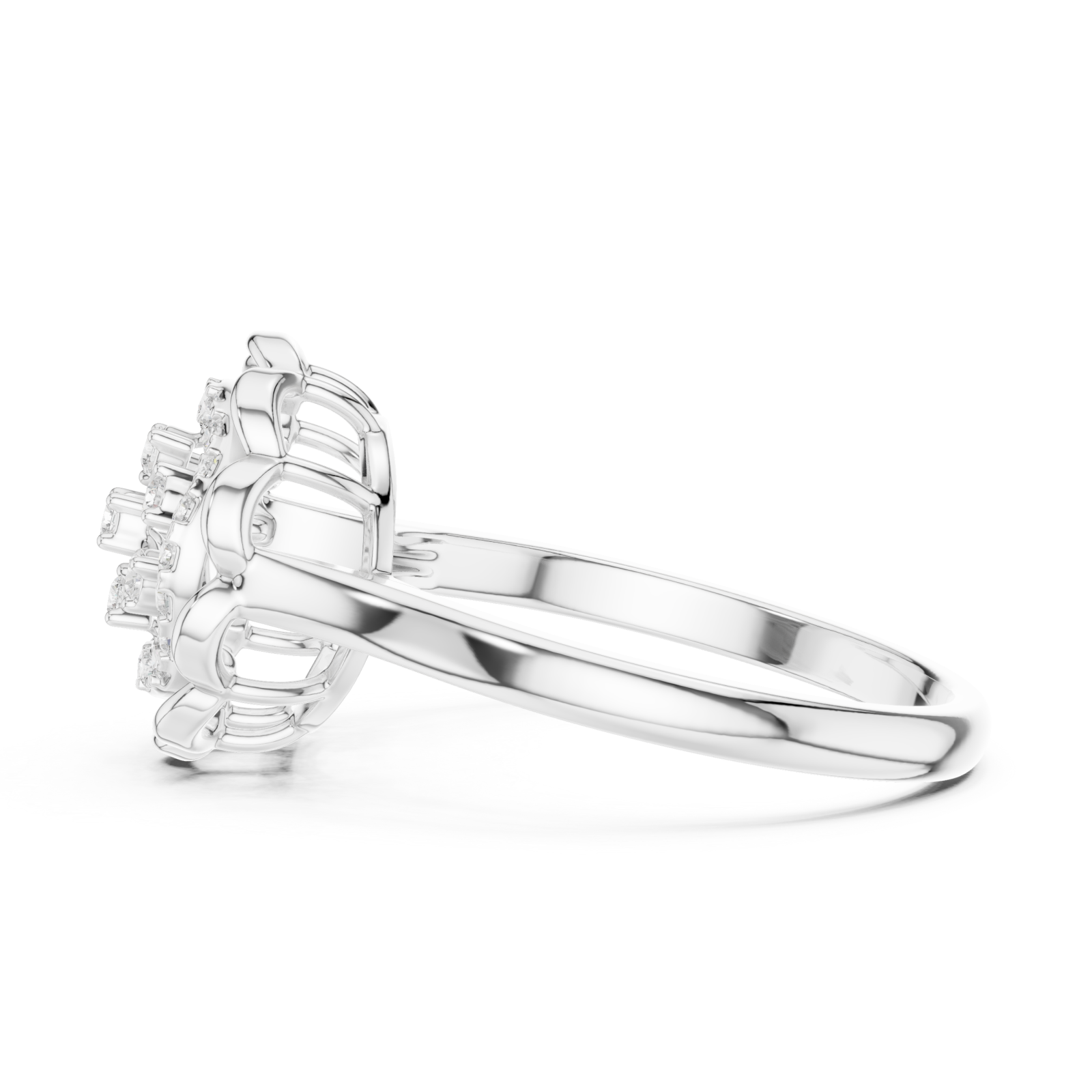  White Gold Celestial Garden Ring Side View