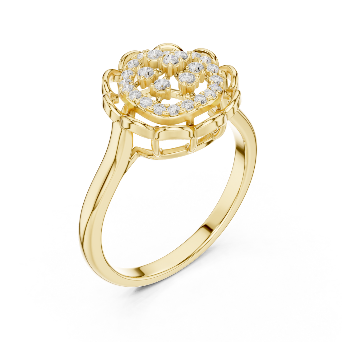 Gold Celestial Garden Ring Right View