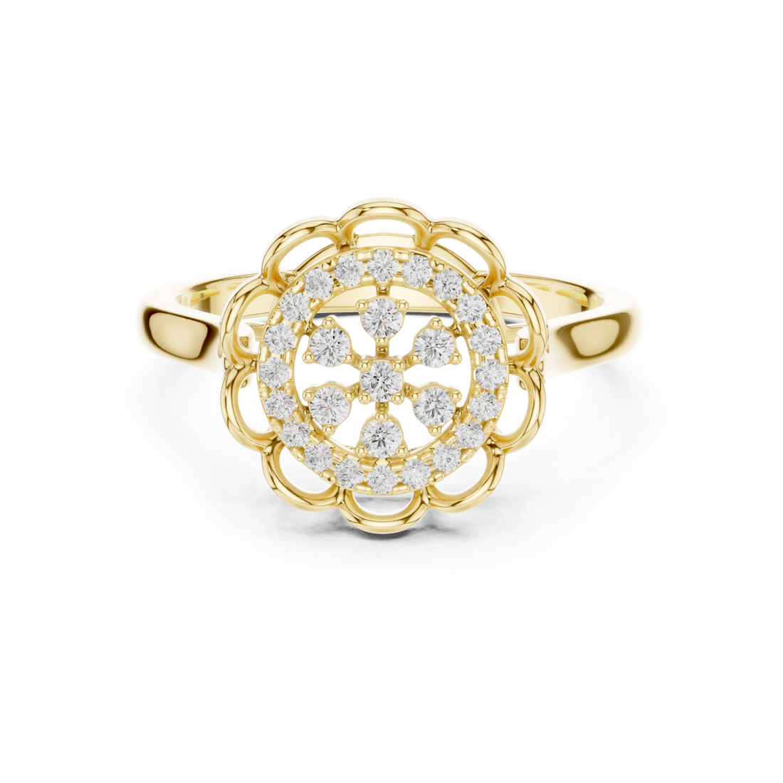 Gold Celestial Garden Ring Right View