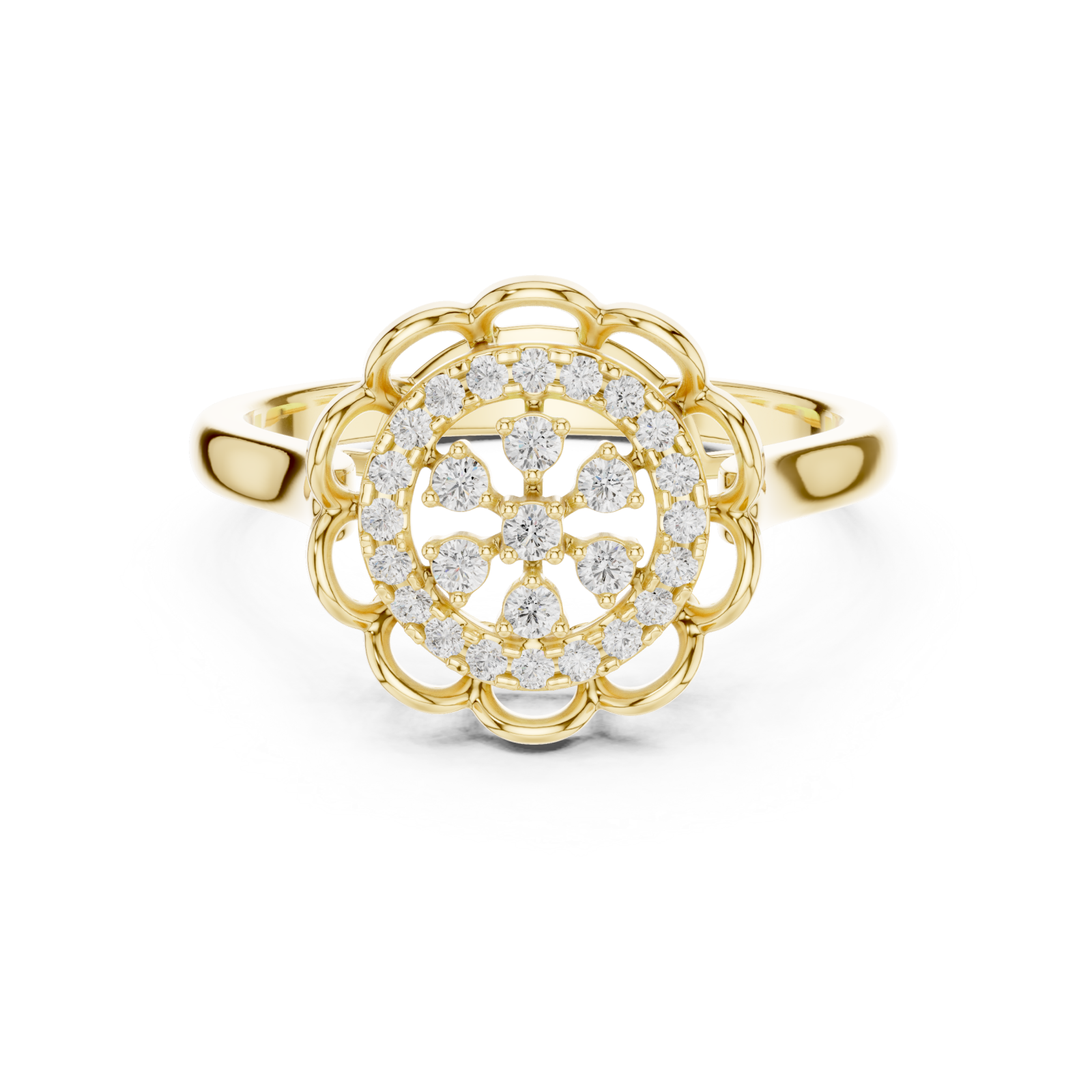  Gold Celestial Garden Ring Front View