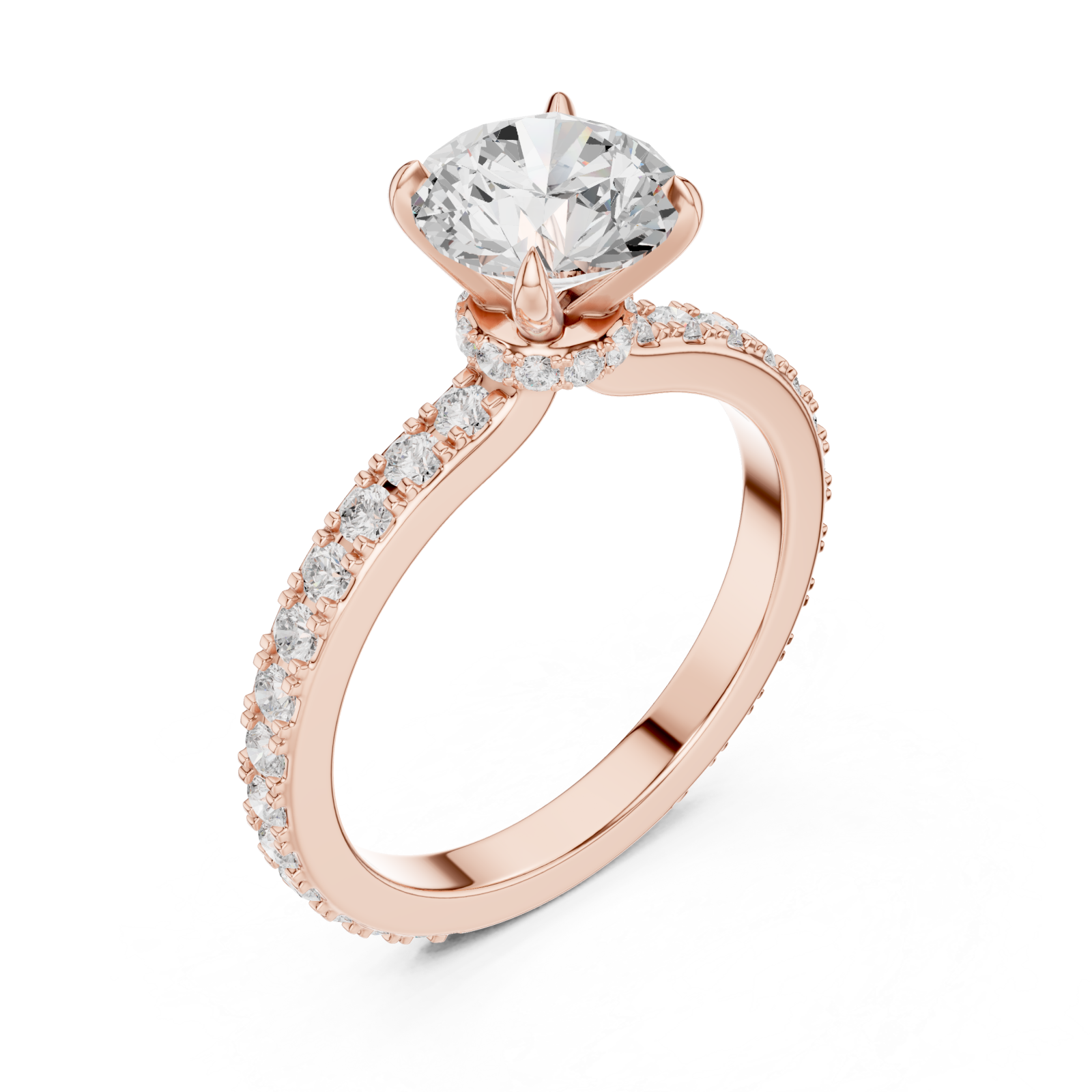  Rose Gold Twilight Whisper Pavé Engagement Ring Right View
