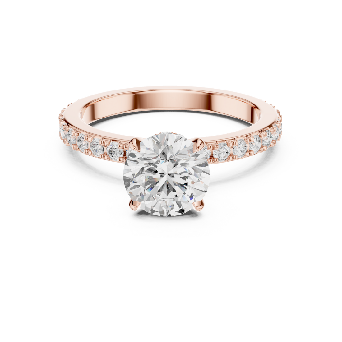  Rose Gold Twilight Whisper Pavé Engagement Ring Right View