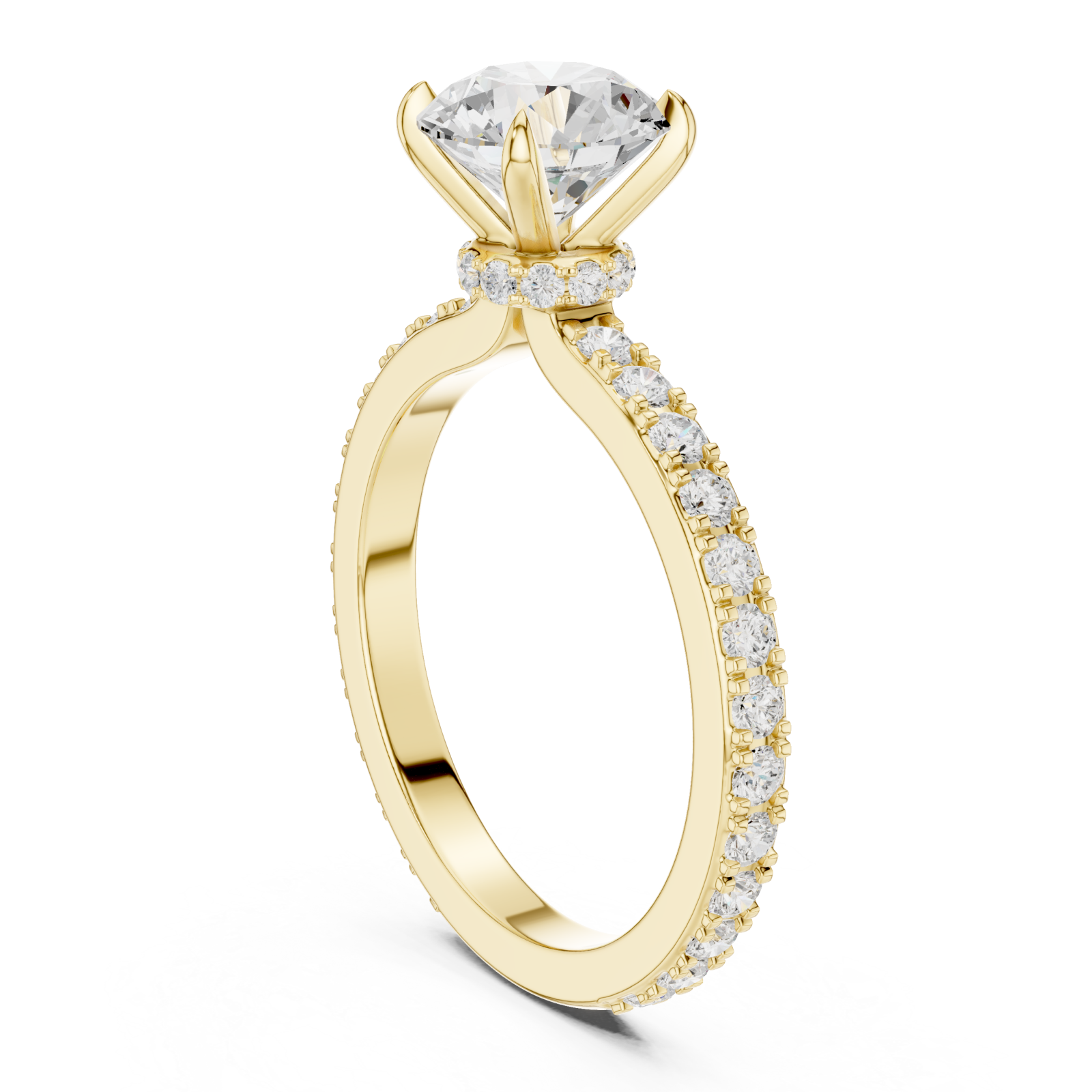  Gold Twilight Whisper Pavé Engagement Ring Left View