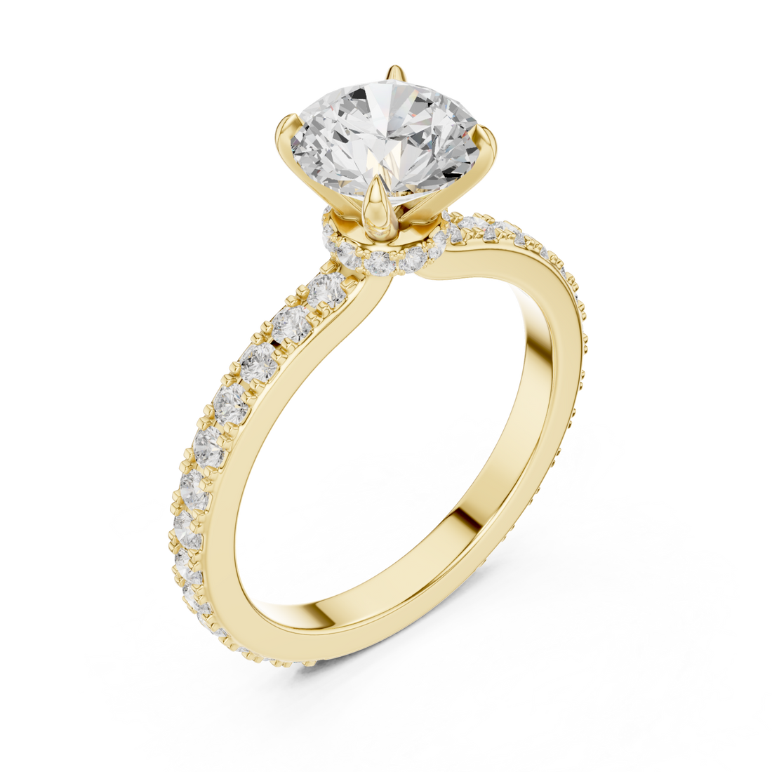 Gold Twilight Whisper Pavé Engagement Ring Right View