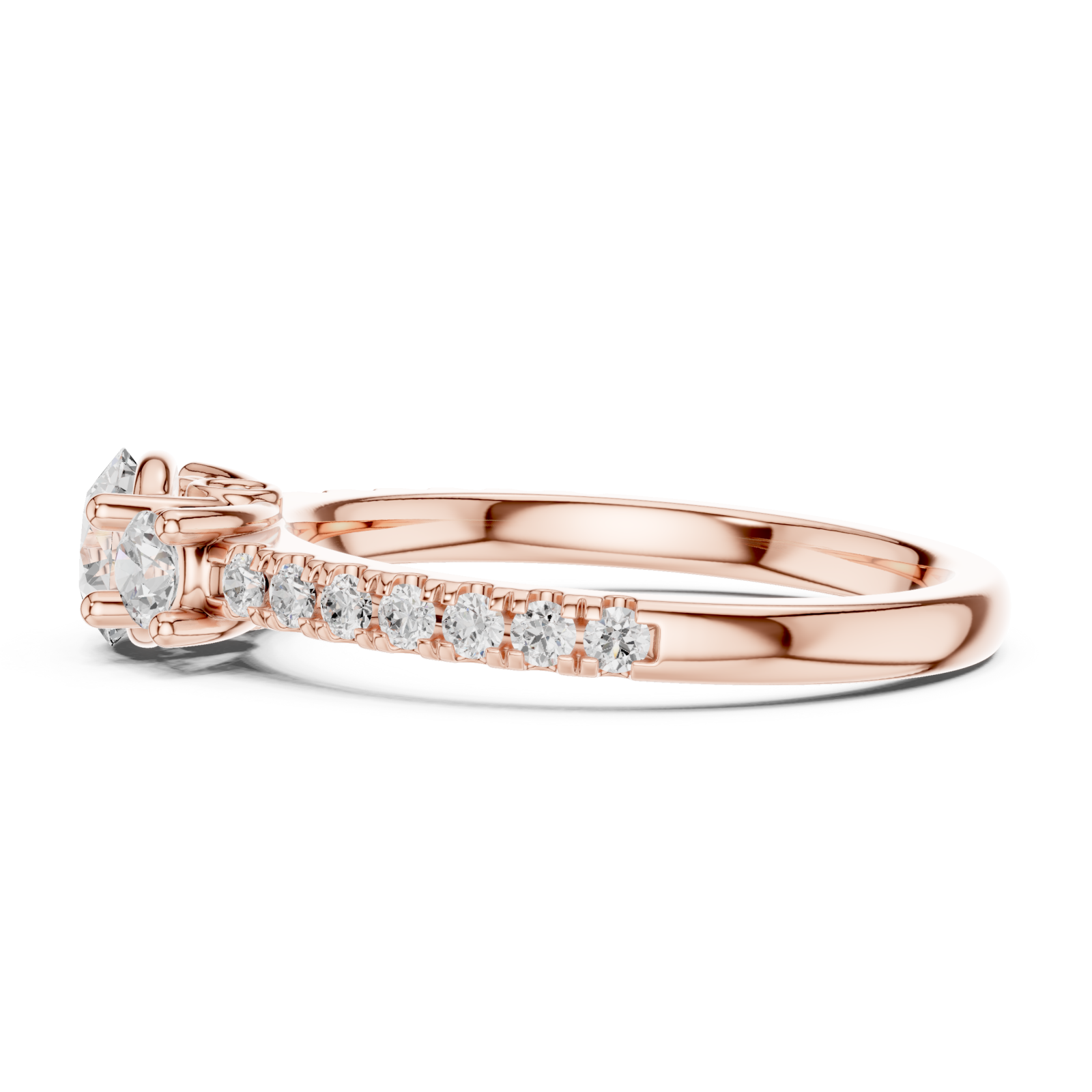  Rose Gold Regalia Embrace Trio Ring Side View