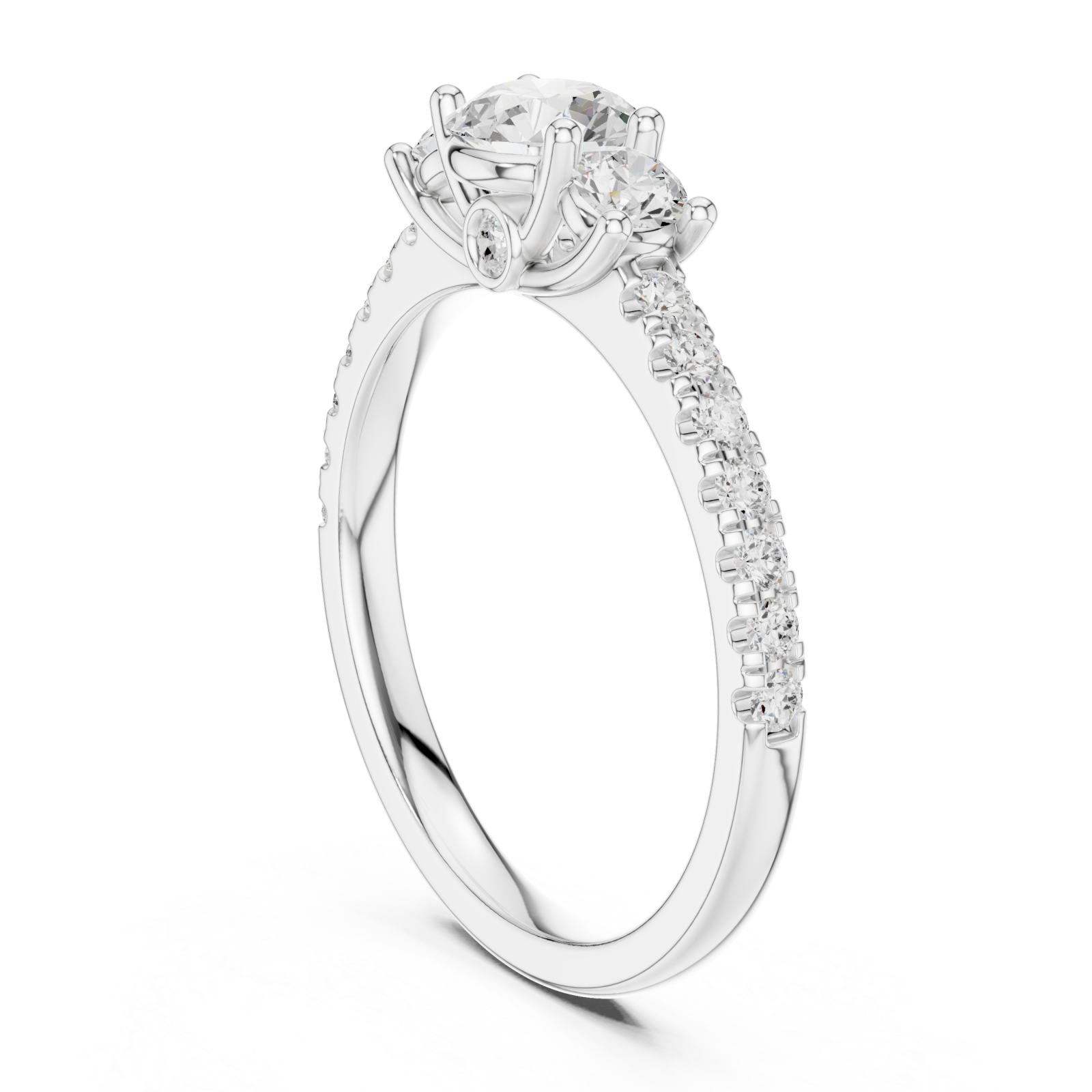  White Gold Regalia Embrace Trio Ring Left View