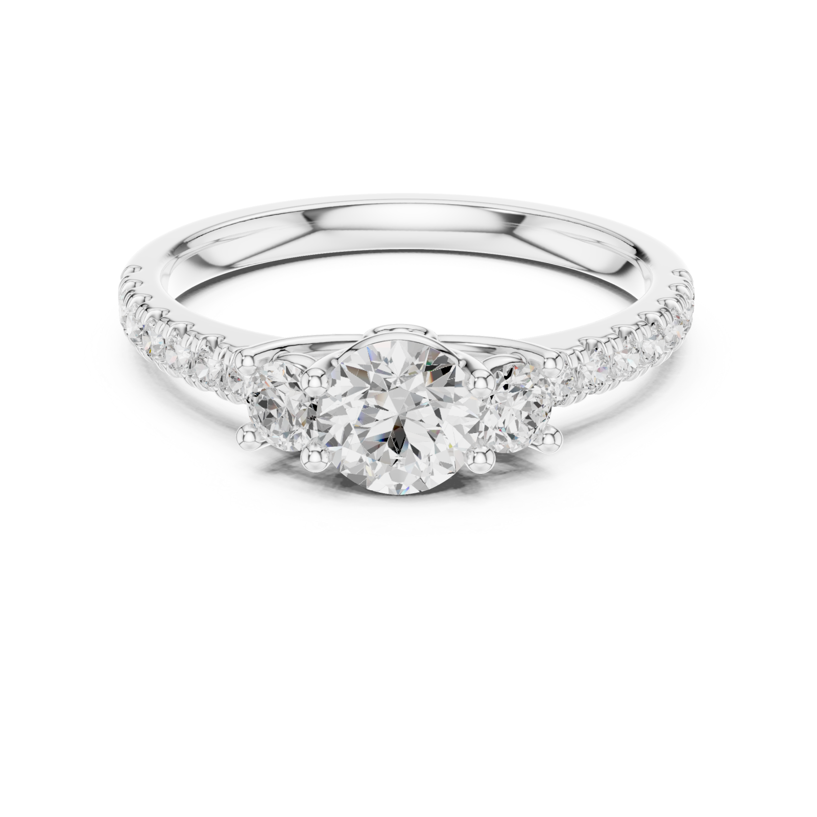  White Gold Regalia Embrace Trio Ring Front View