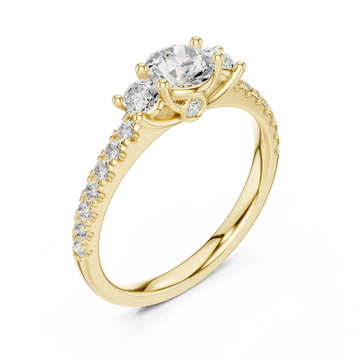 Gold Regalia Embrace Trio Ring Right View