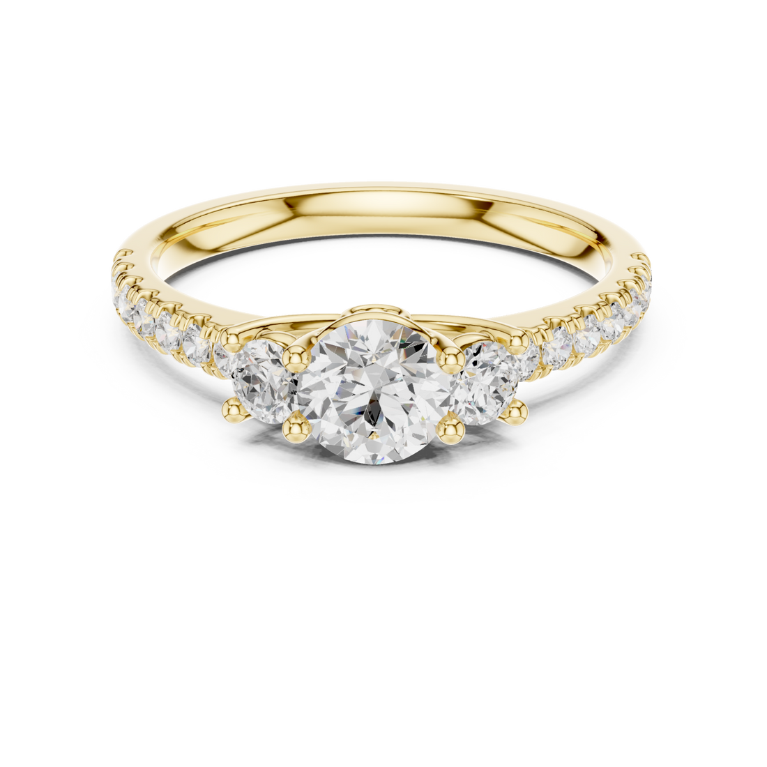 Gold Regalia Embrace Trio Ring Right View