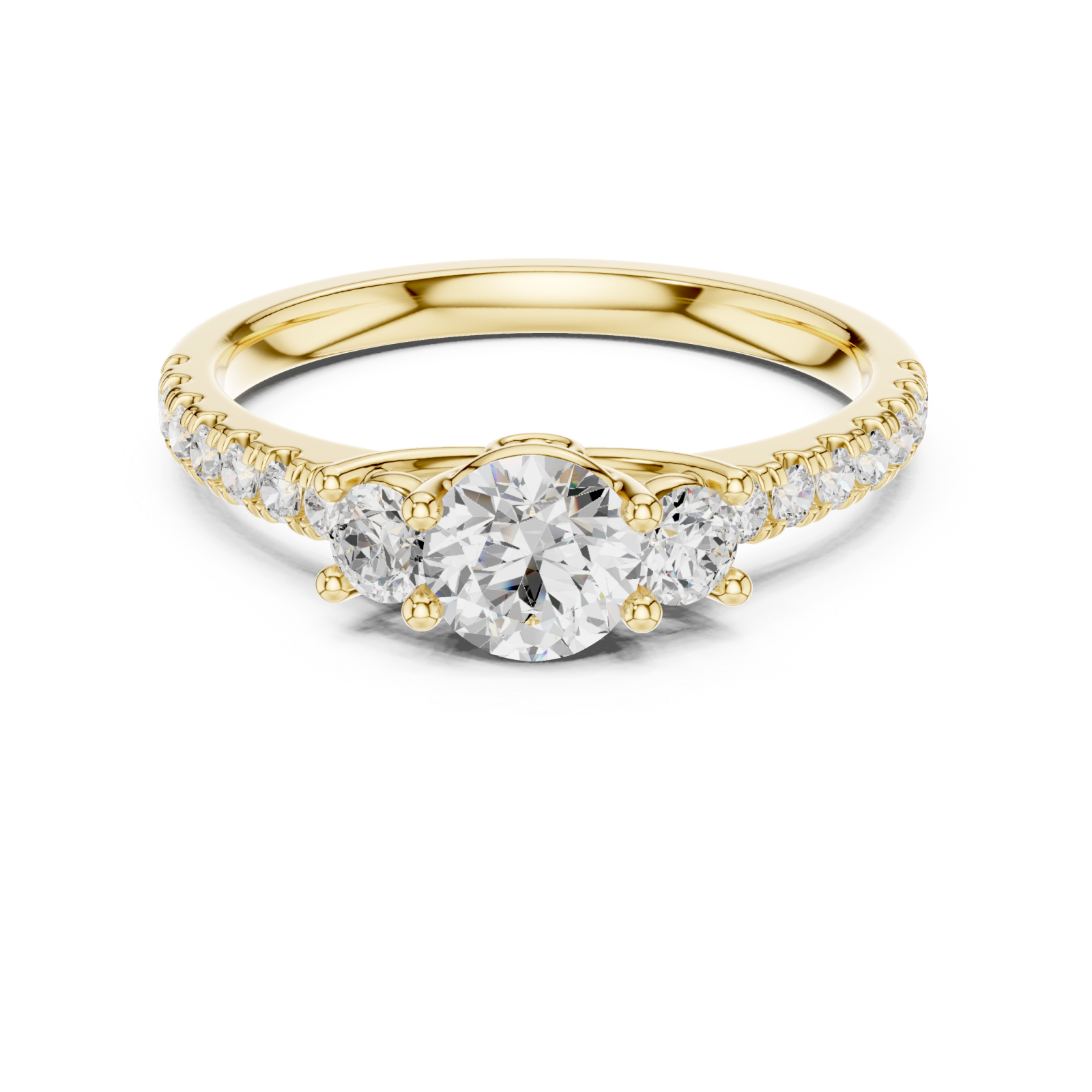  Gold Regalia Embrace Trio Ring Front View