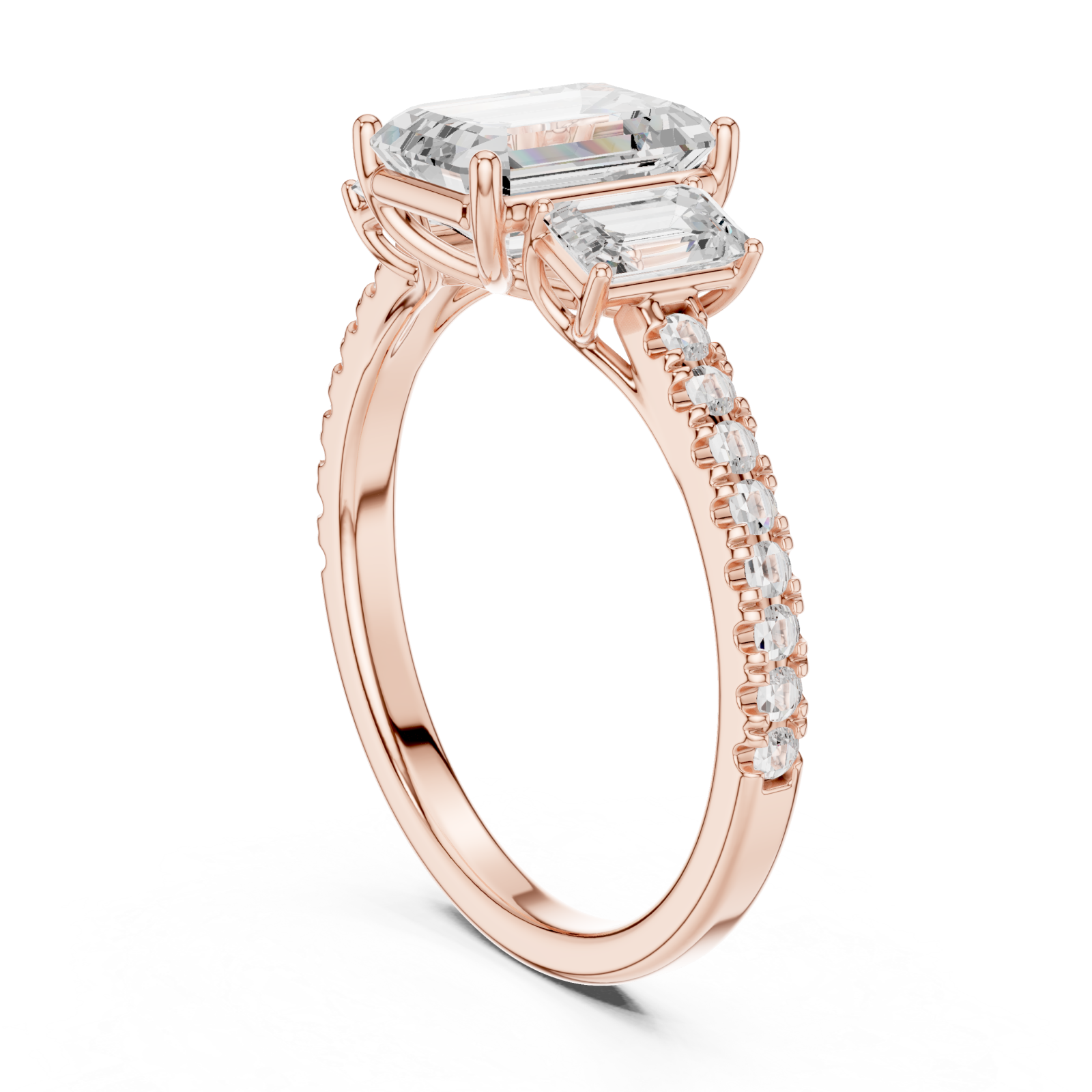  Rose Gold Radiant Harmony Statement Ring Left View