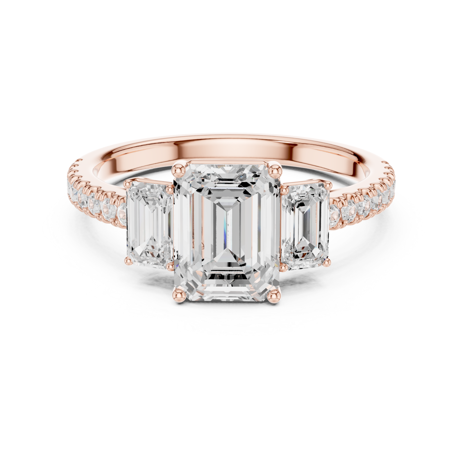  Rose Gold Radiant Harmony Statement Ring Front View