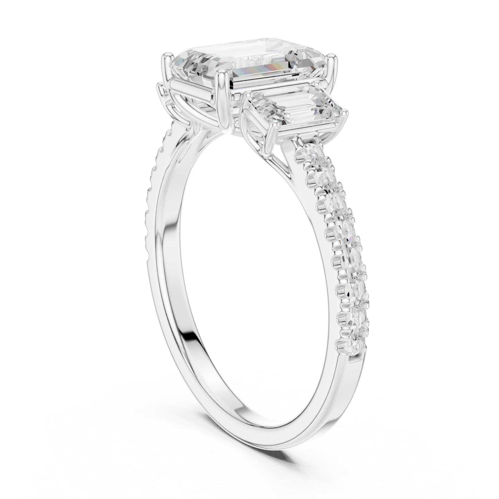  White Gold Radiant Harmony Statement Ring Left View
