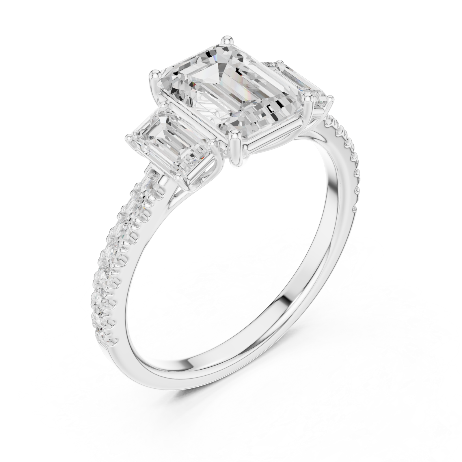  White Gold Radiant Harmony Statement Ring Right View