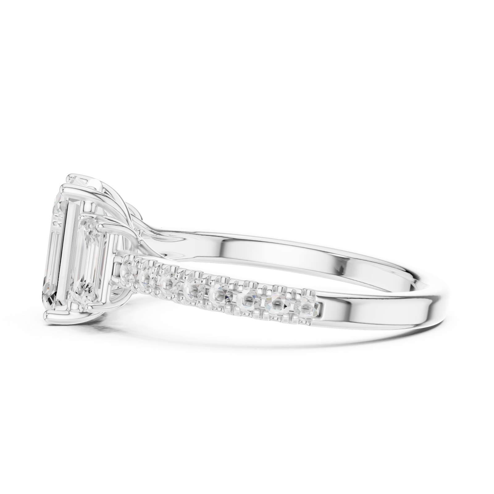  White Gold Radiant Harmony Statement Ring Side View
