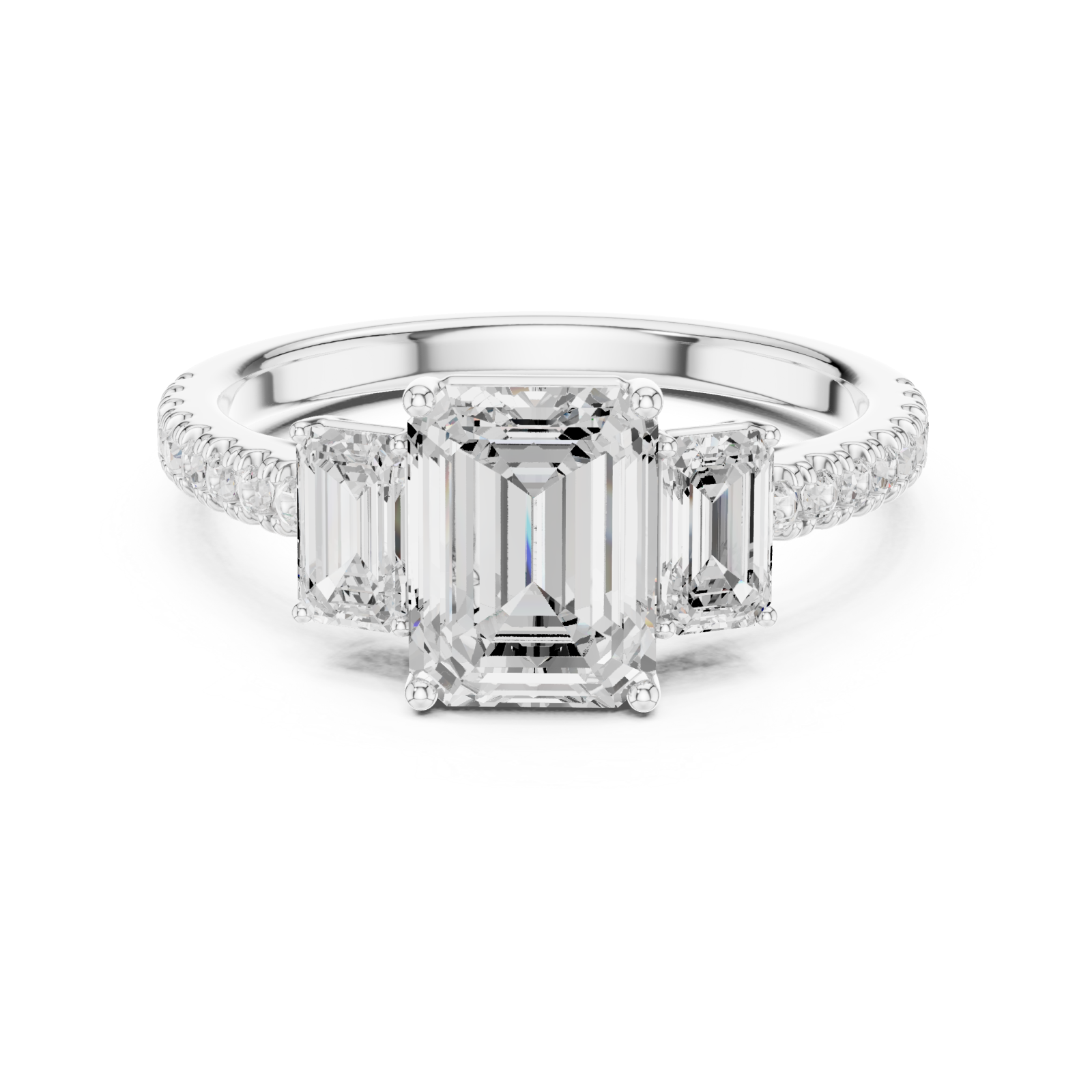  White Gold Radiant Harmony Statement Ring Front View