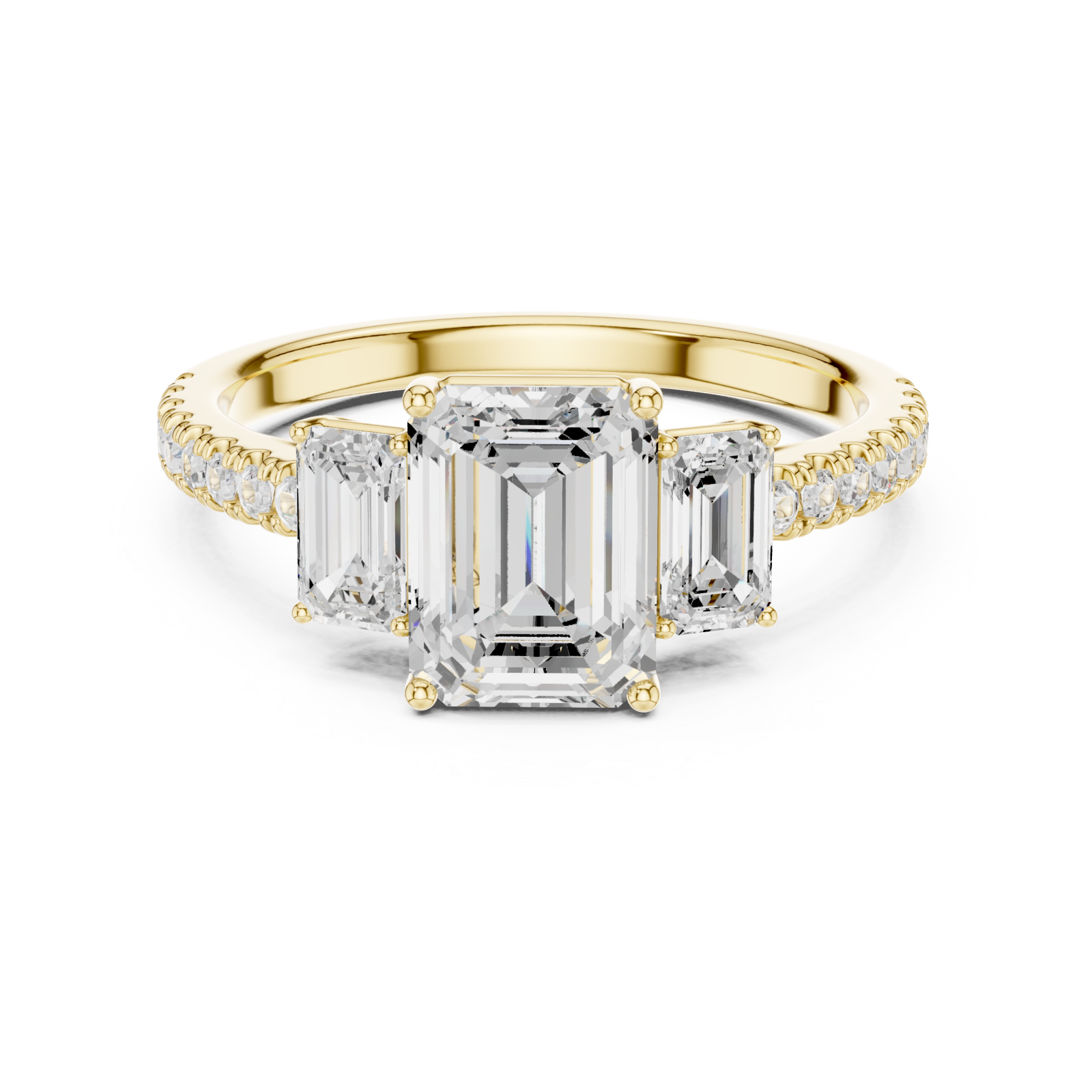  Gold Radiant Harmony Statement Ring Front View