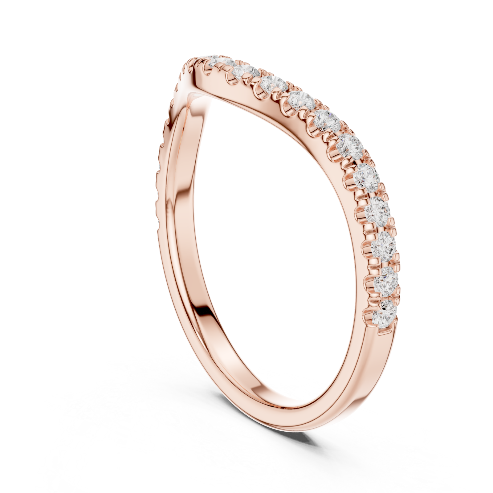  Rose Gold Whispering Curve Eternity Band Left View
