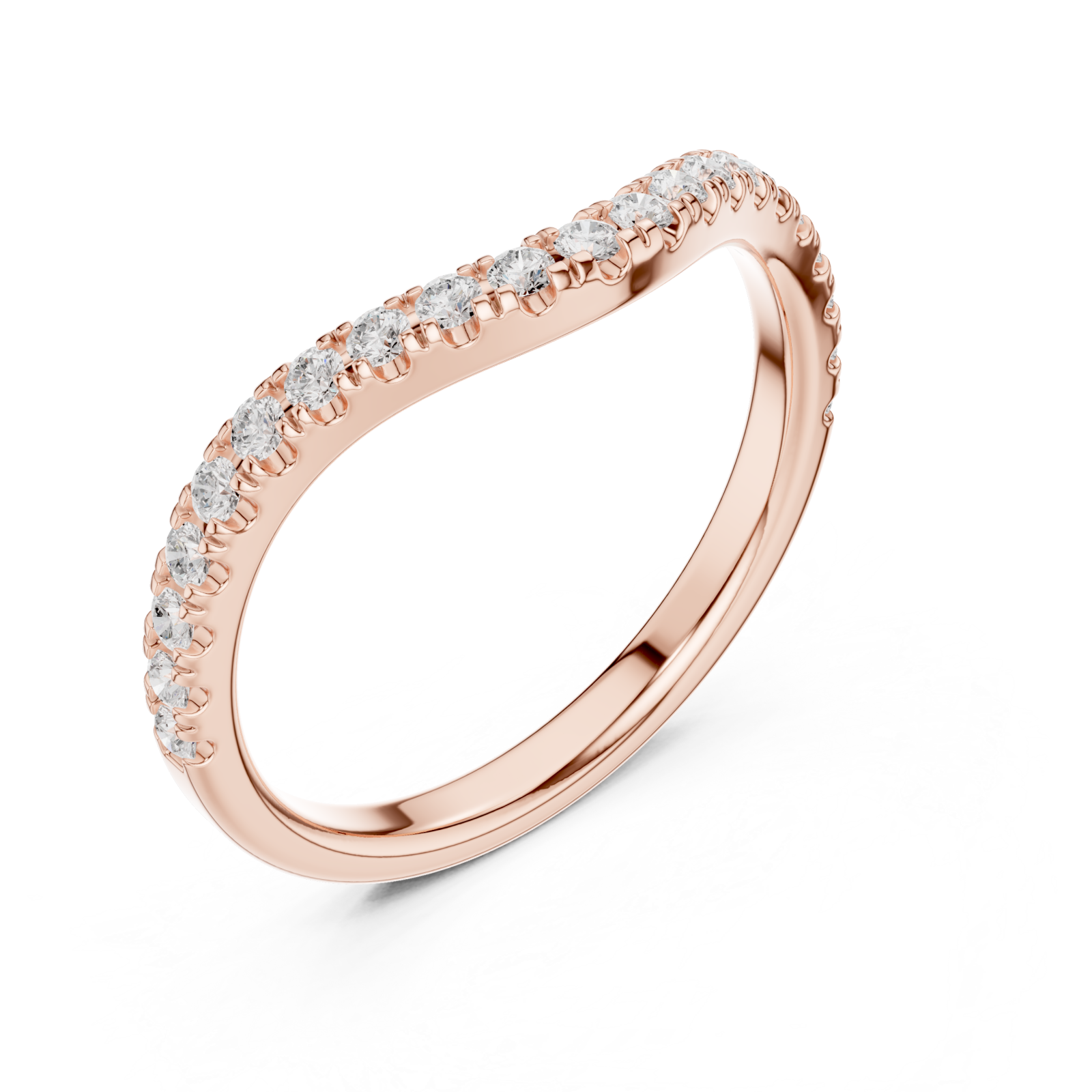  Rose Gold Whispering Curve Eternity Band Right View