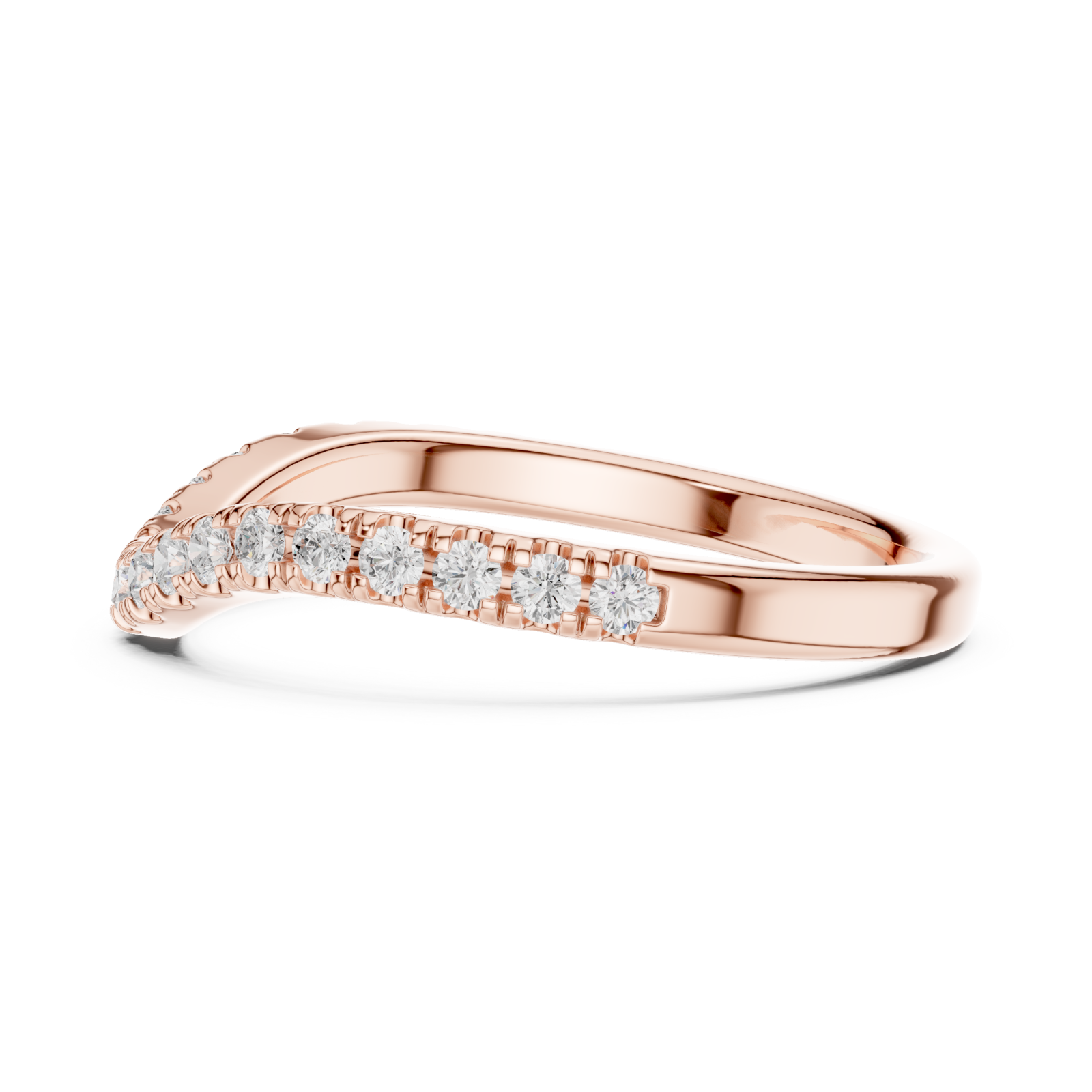  Rose Gold Whispering Curve Eternity Band Side View