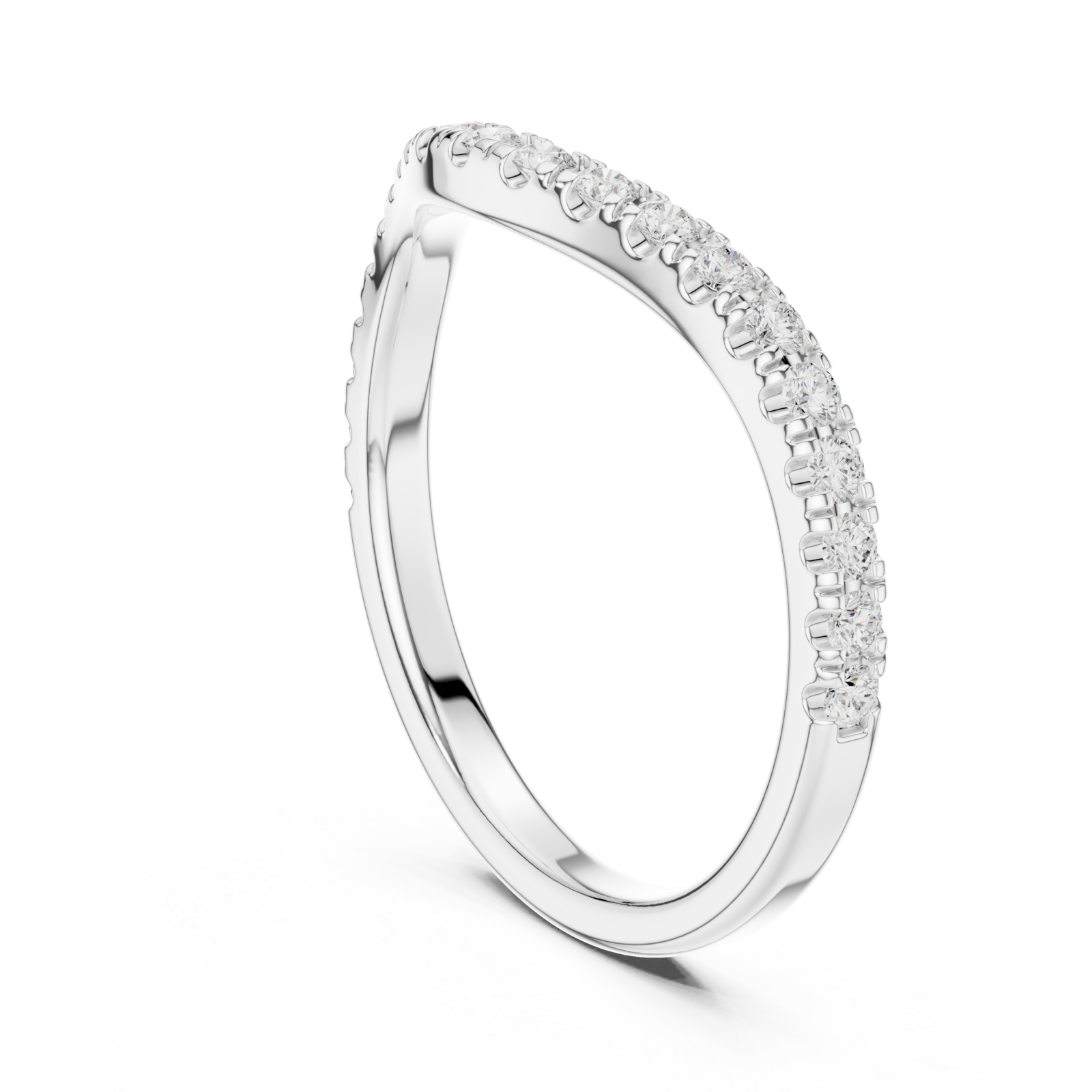  White Gold Whispering Curve Eternity Band Left View