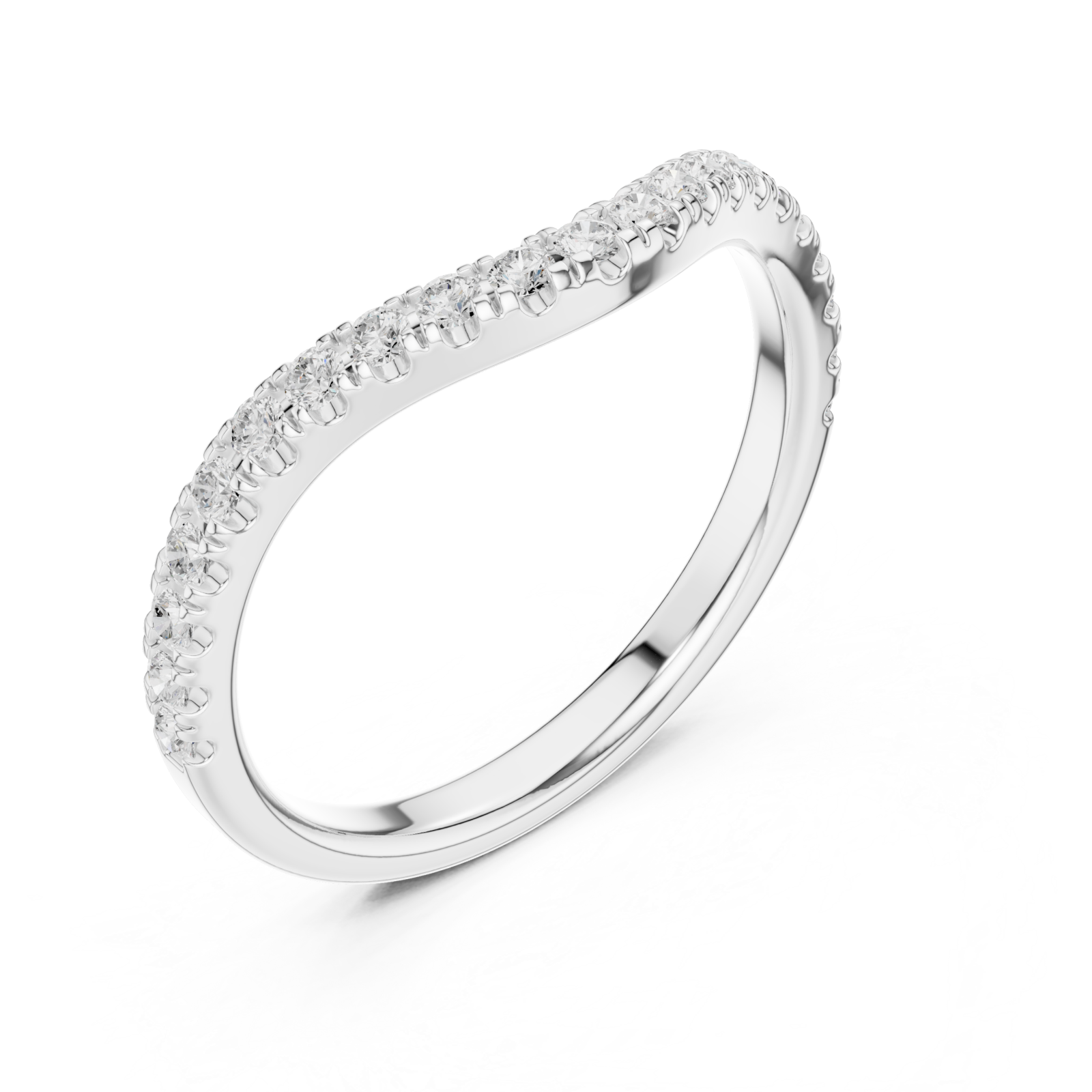  White Gold Whispering Curve Eternity Band Right View