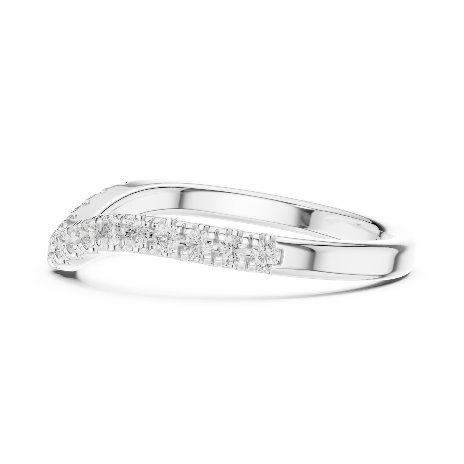  White Gold Whispering Curve Eternity Band Side View