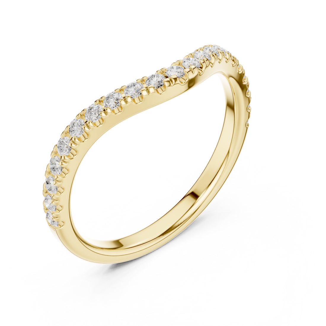 Gold Whispering Curve Eternity Band Right View