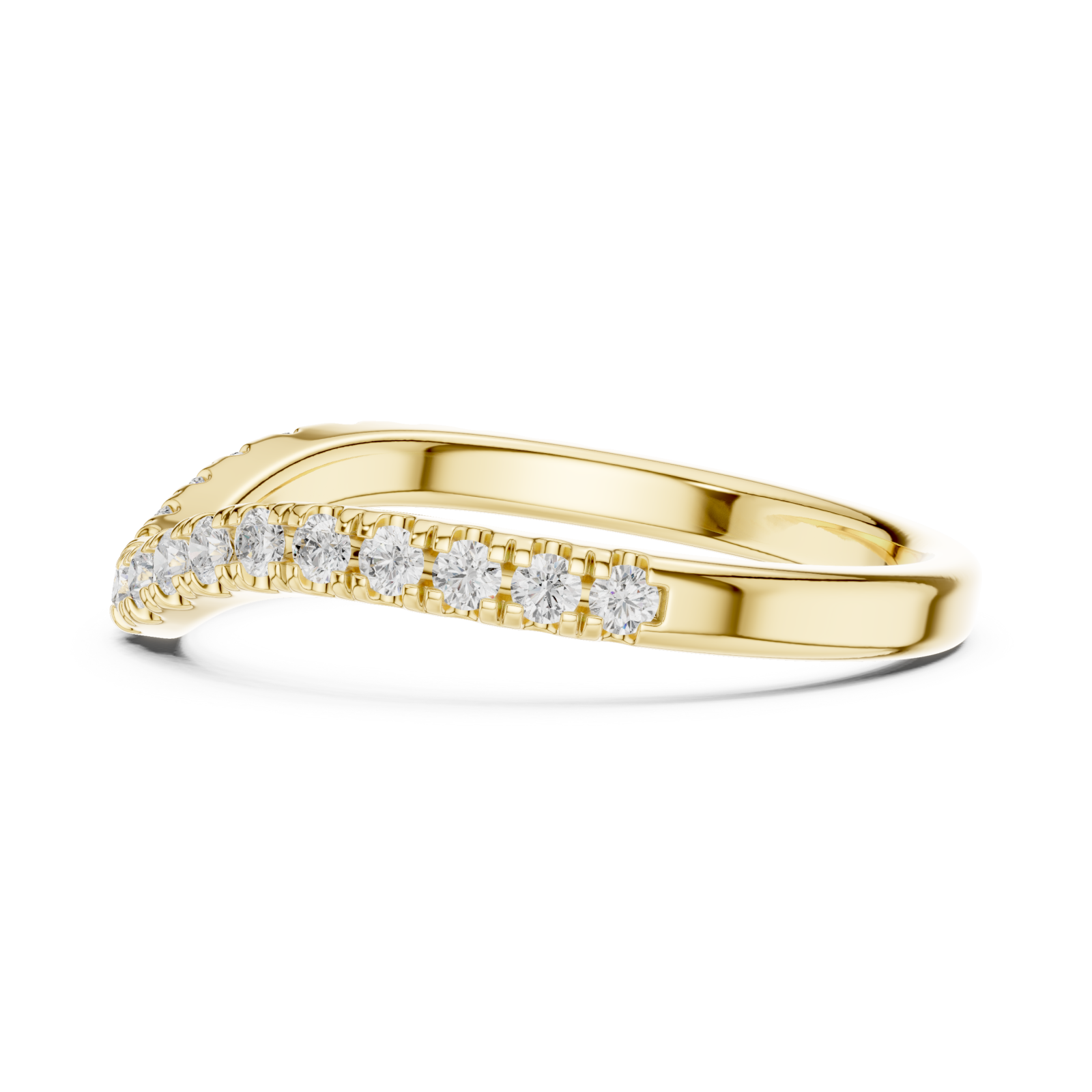 Gold Whispering Curve Eternity Band Side View