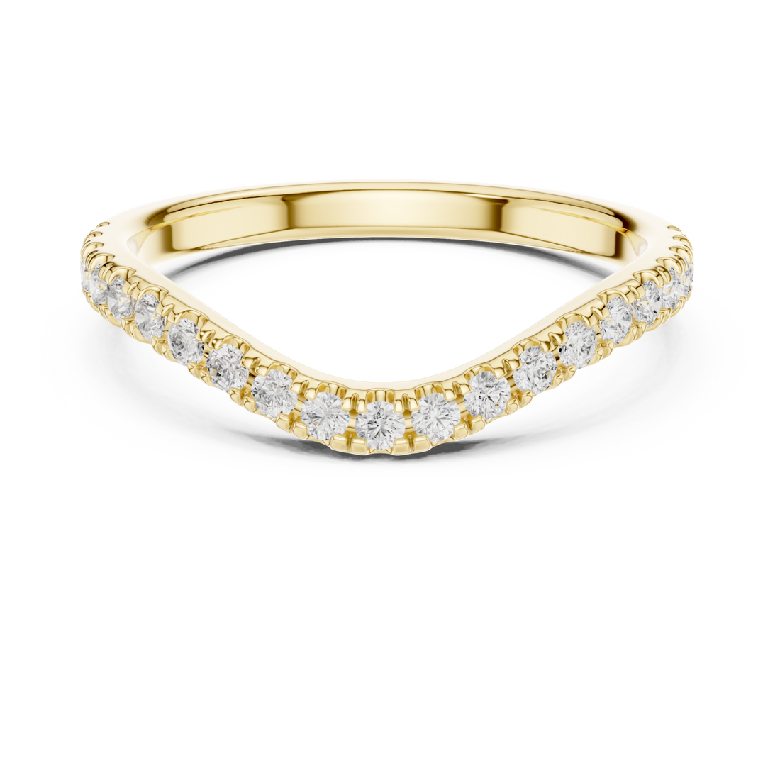 Gold Whispering Curve Eternity Band Right View