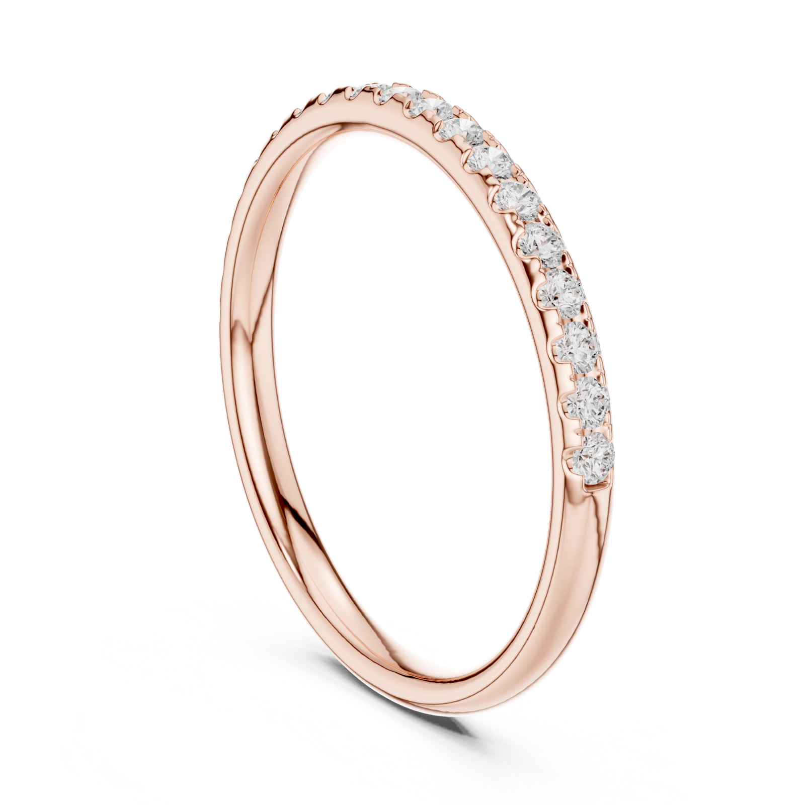  Rose Gold Radiant Curve Promise Ring Left View