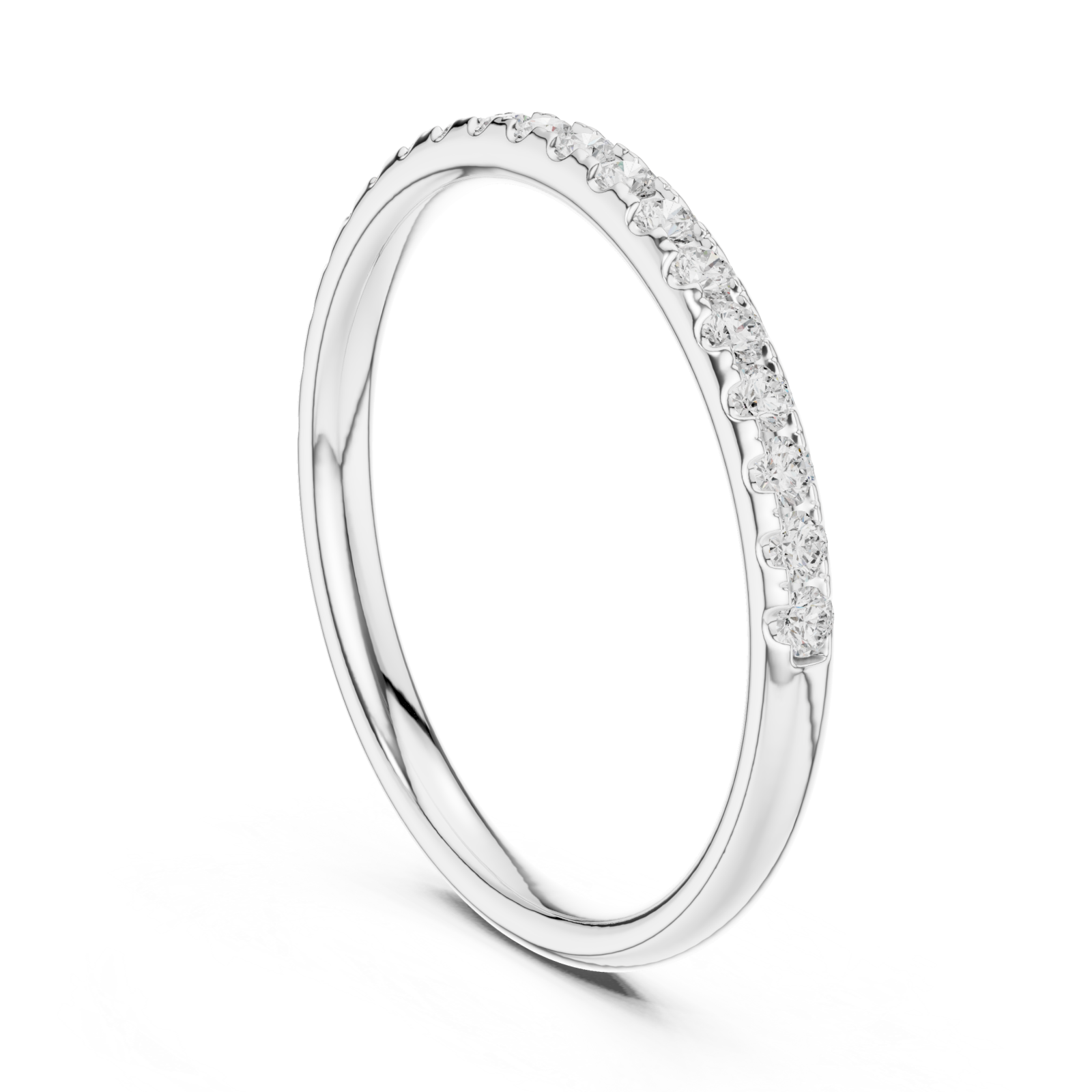  White Gold Radiant Curve Promise Ring Left View
