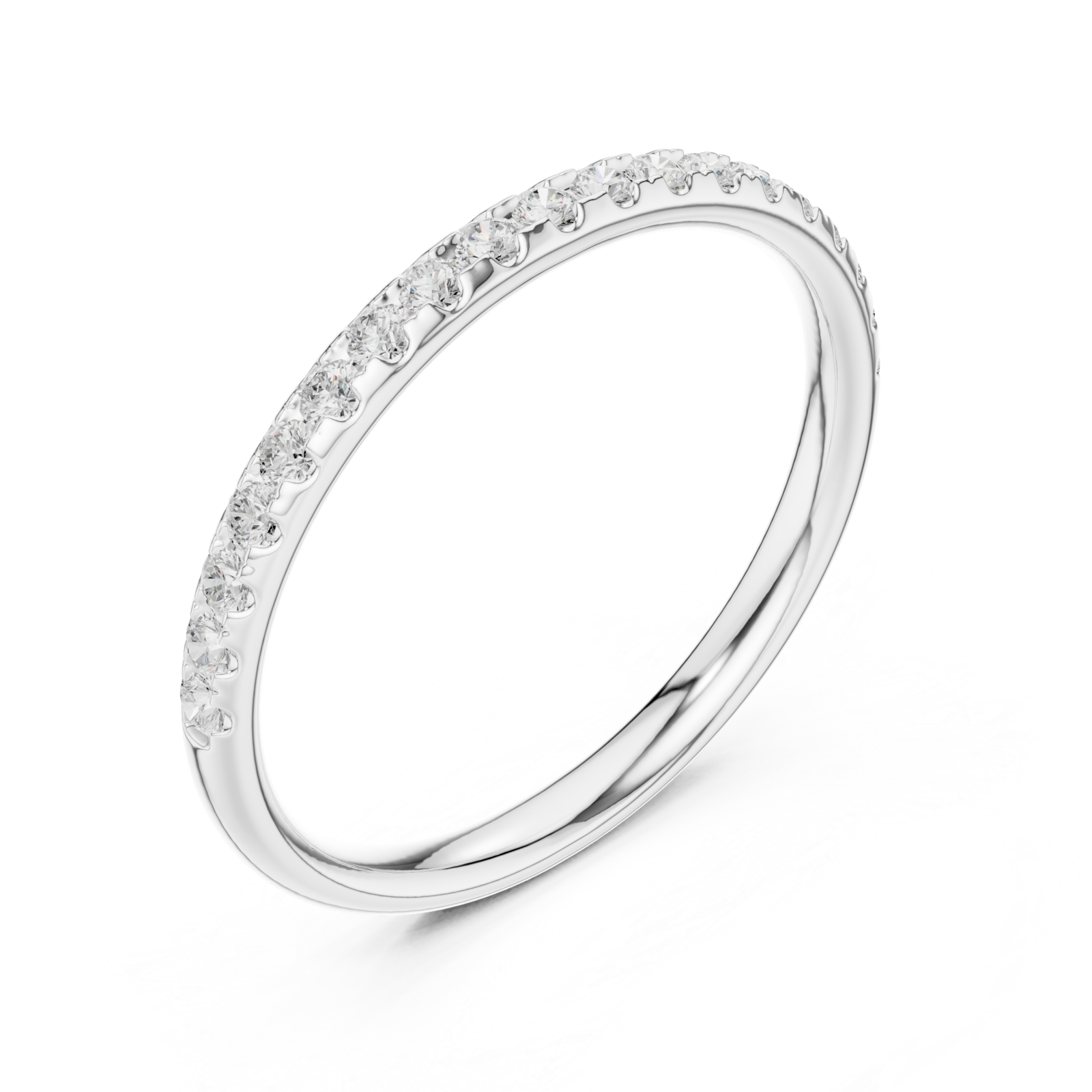  White Gold Radiant Curve Promise Ring Right View