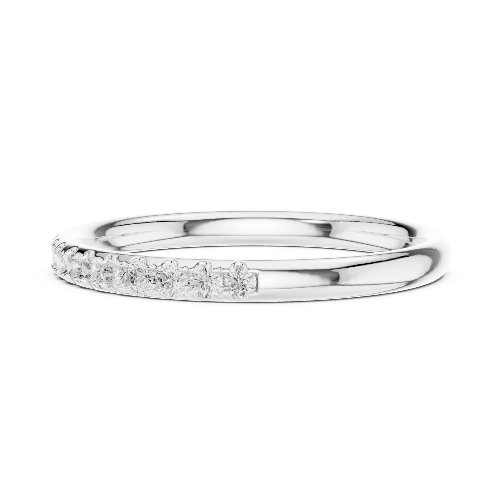 White Gold Radiant Curve Promise Ring Side View