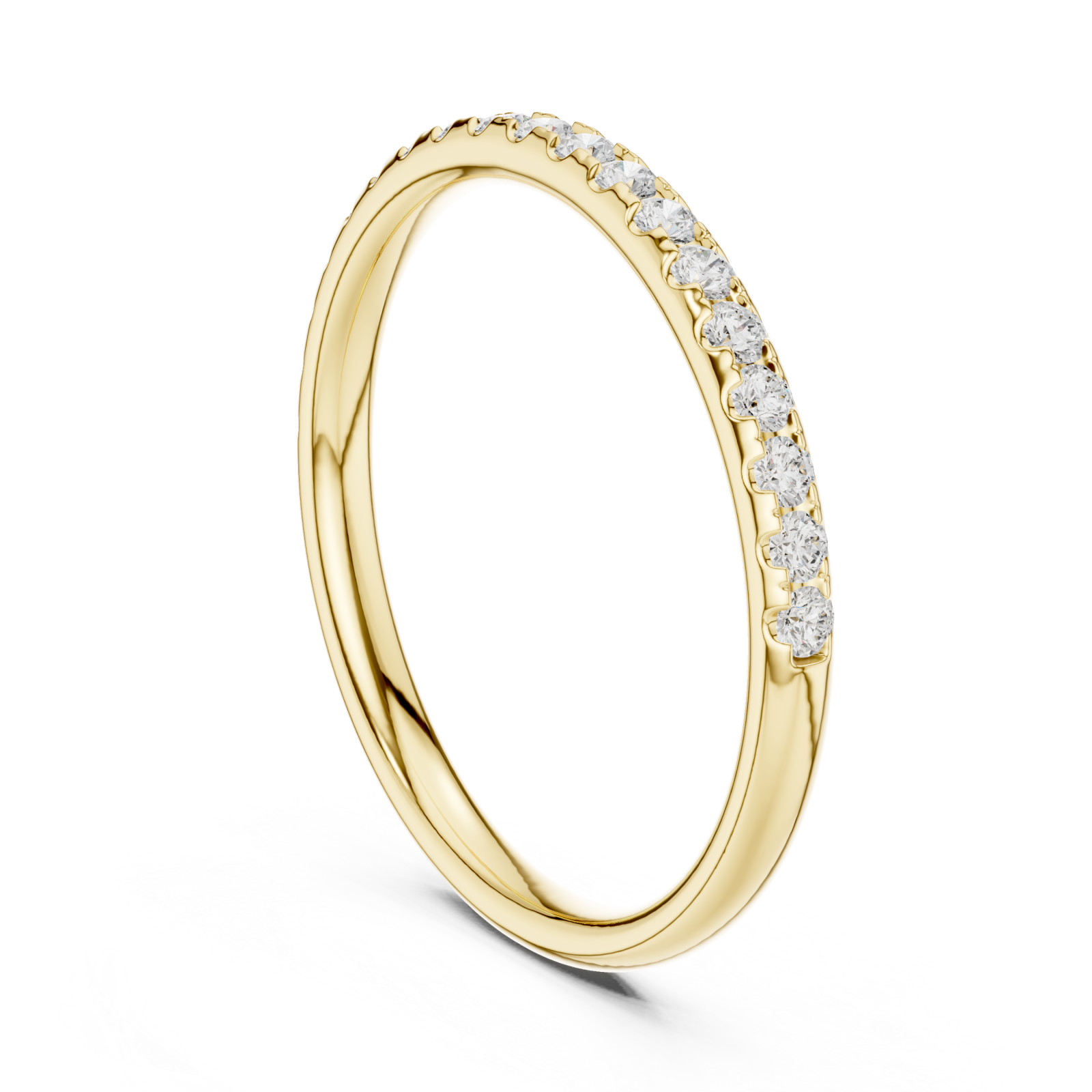  Gold Radiant Curve Promise Ring Left View