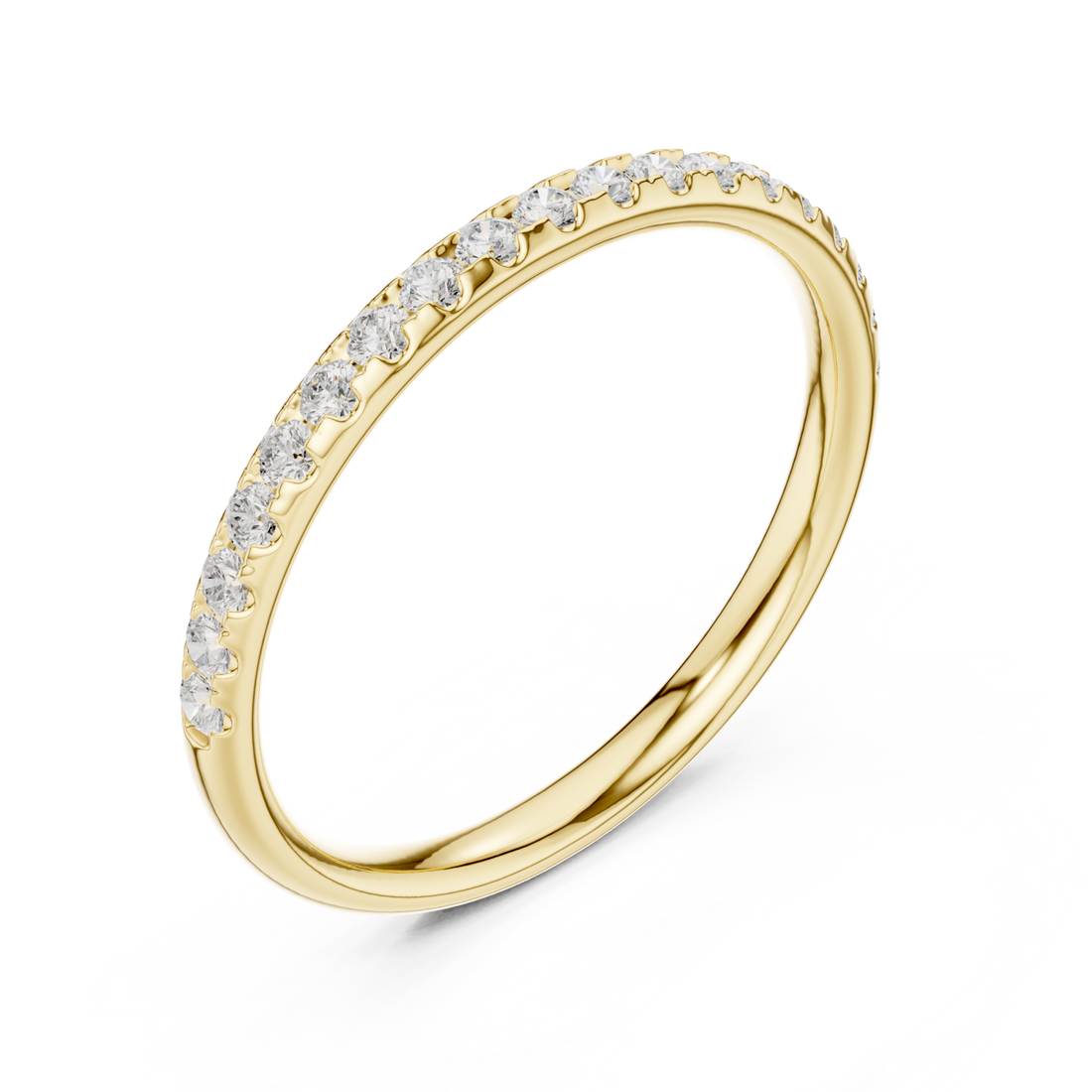 Gold Radiant Curve Promise Ring Right View