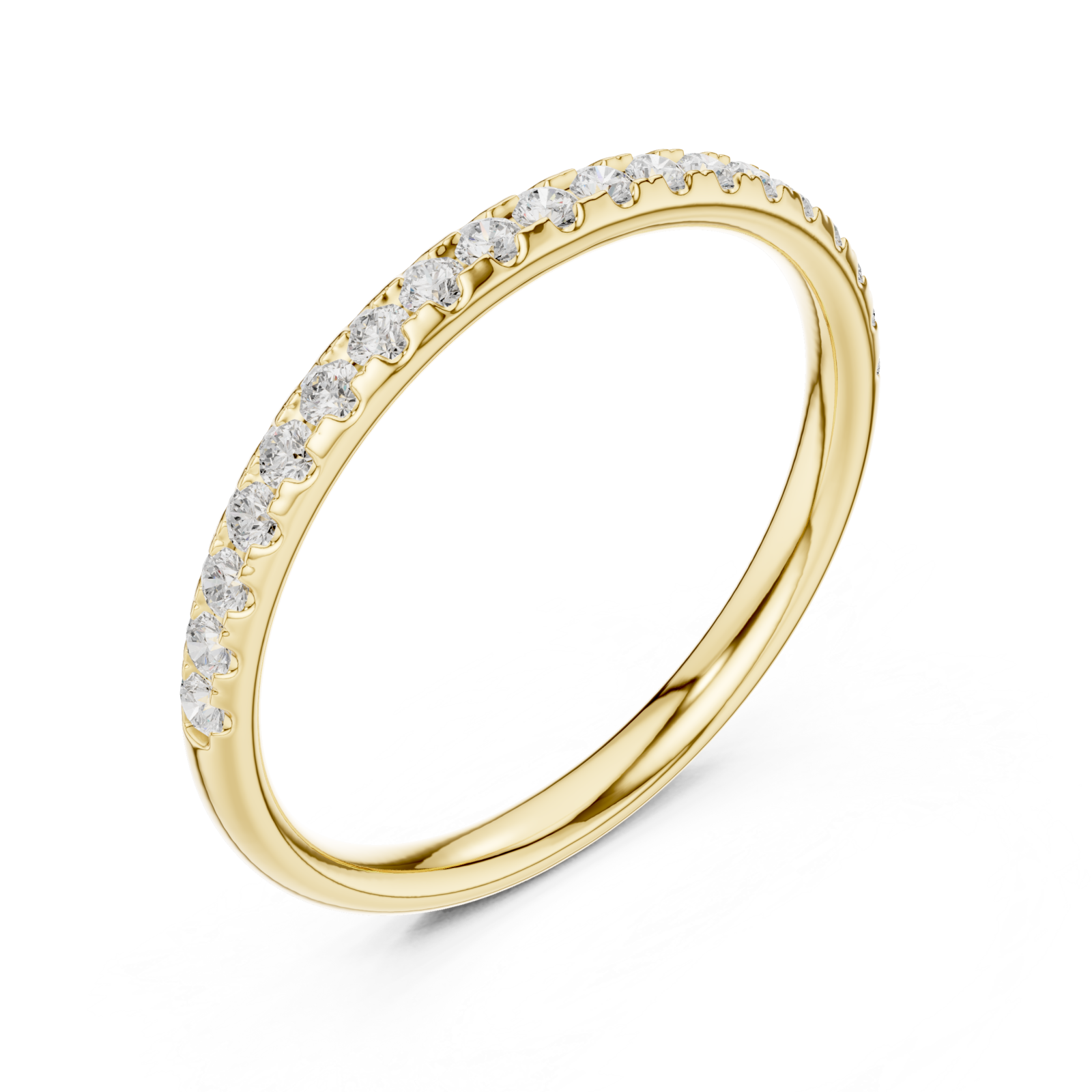 Gold Radiant Curve Promise Ring Right View