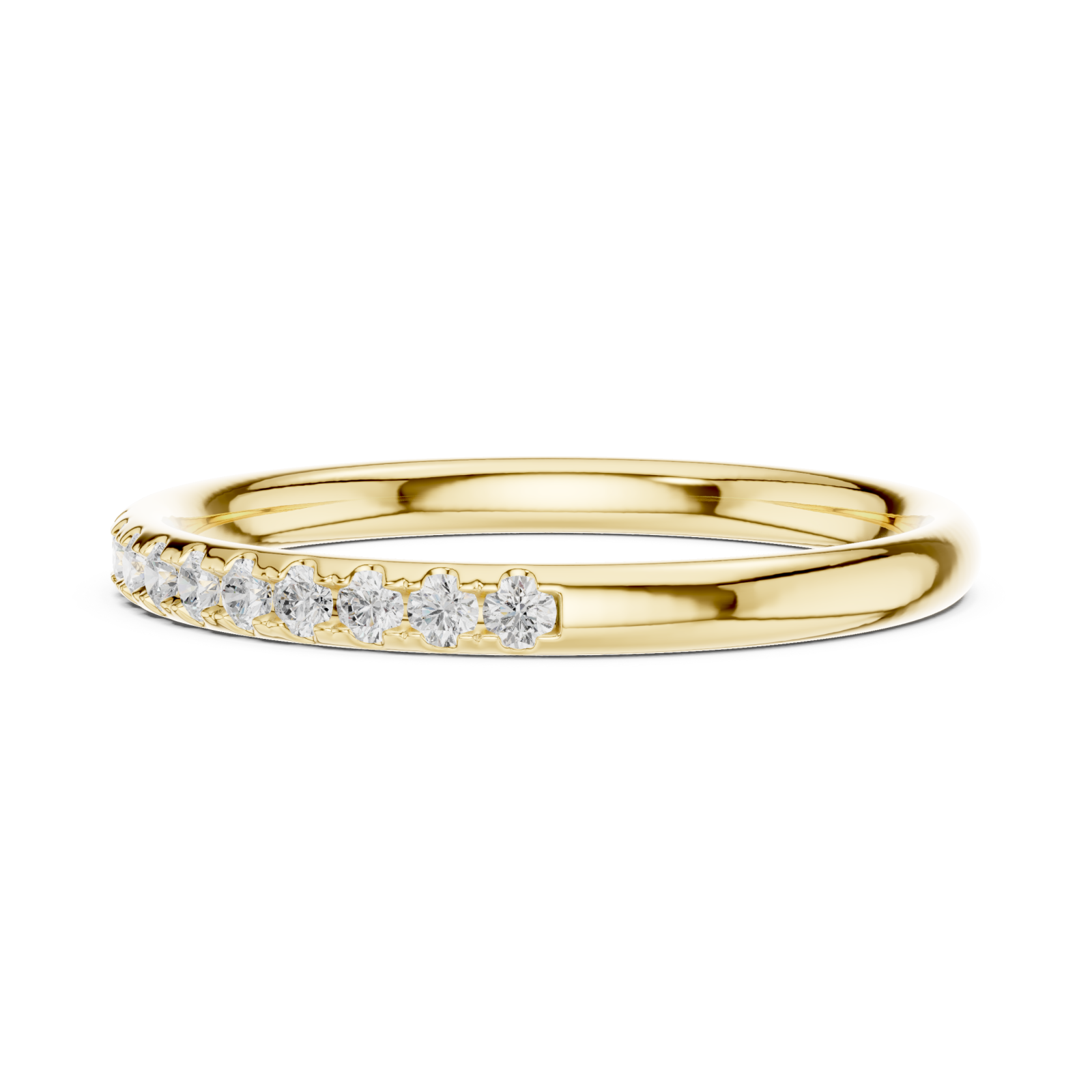  Gold Radiant Curve Promise Ring Side View