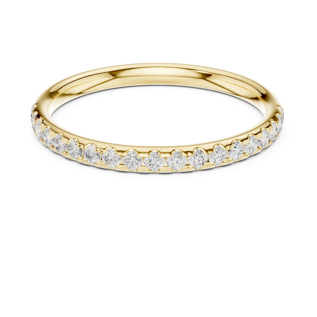 Gold Radiant Curve Promise Ring Right View