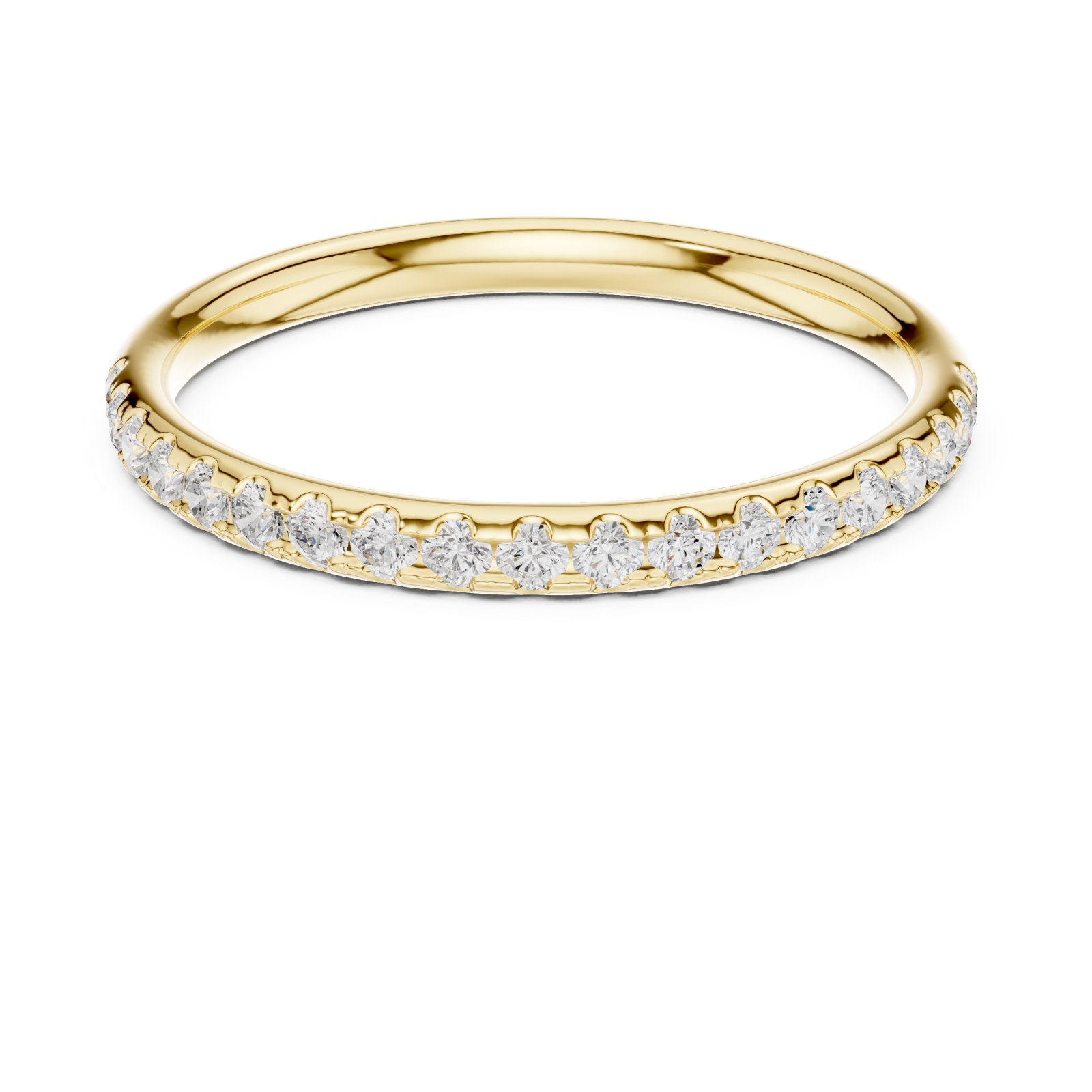  Gold Radiant Curve Promise Ring Front View