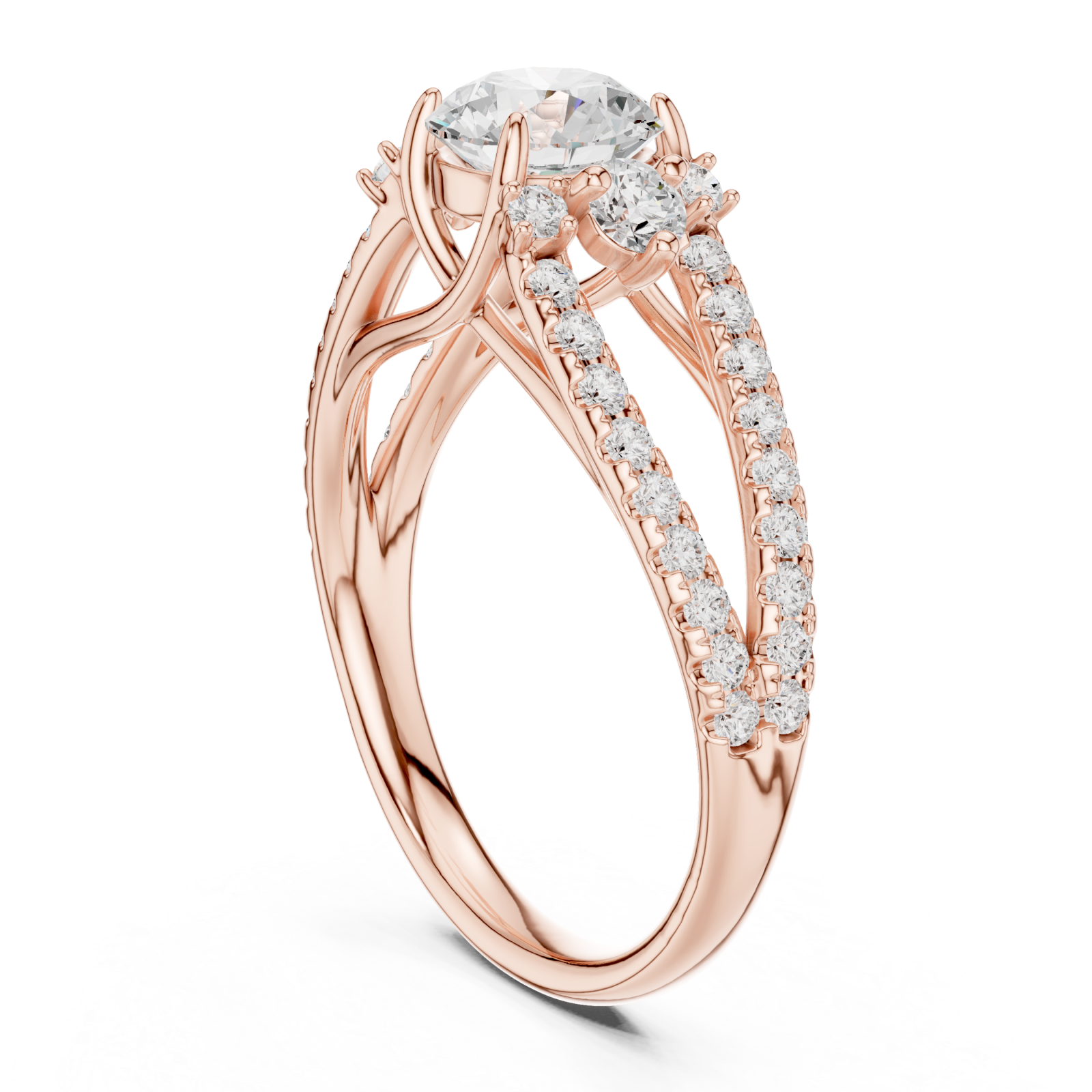  Rose Gold Celeste Vega Halo Ring Left View