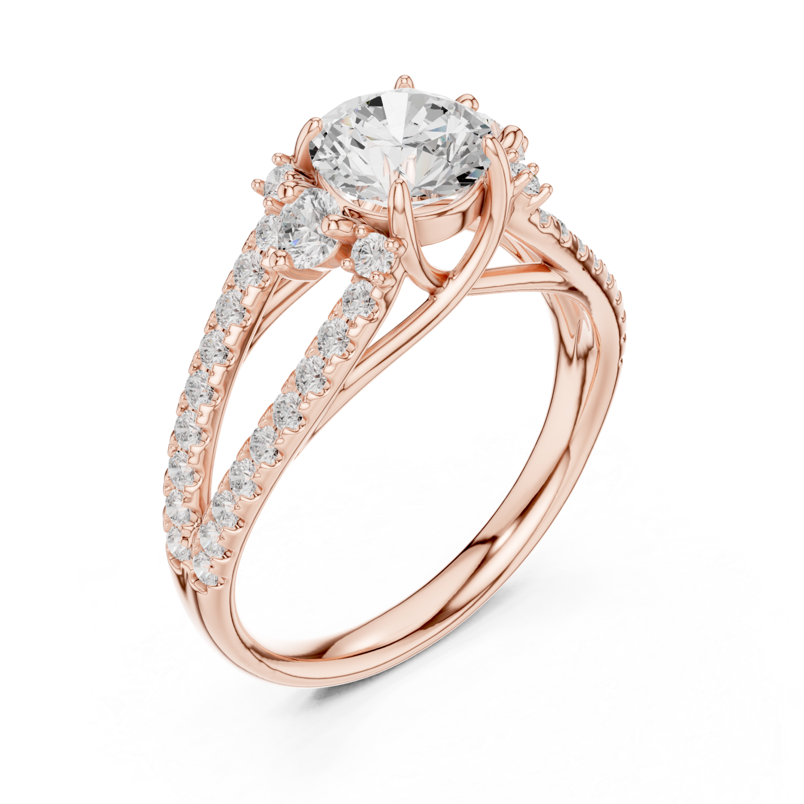  Rose Gold Celeste Vega Halo Ring Right View