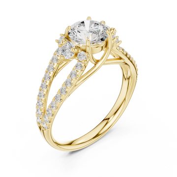 Gold Celeste Vega Halo Ring Right View
