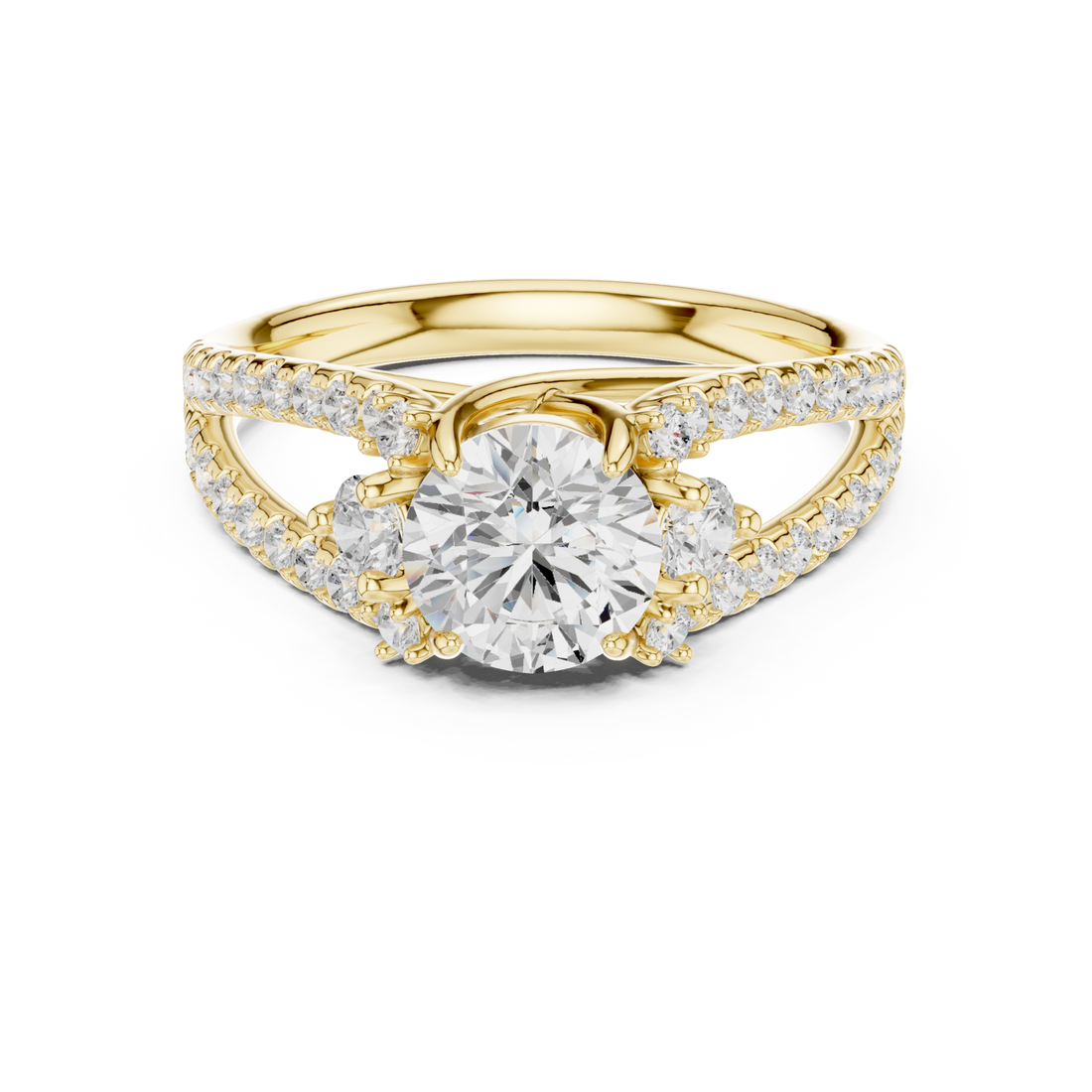 Gold Celeste Vega Halo Ring Right View