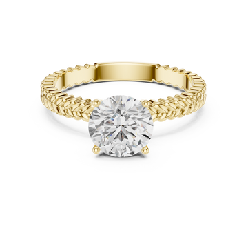Gold Braided Radiance Solitaire Ring Right View