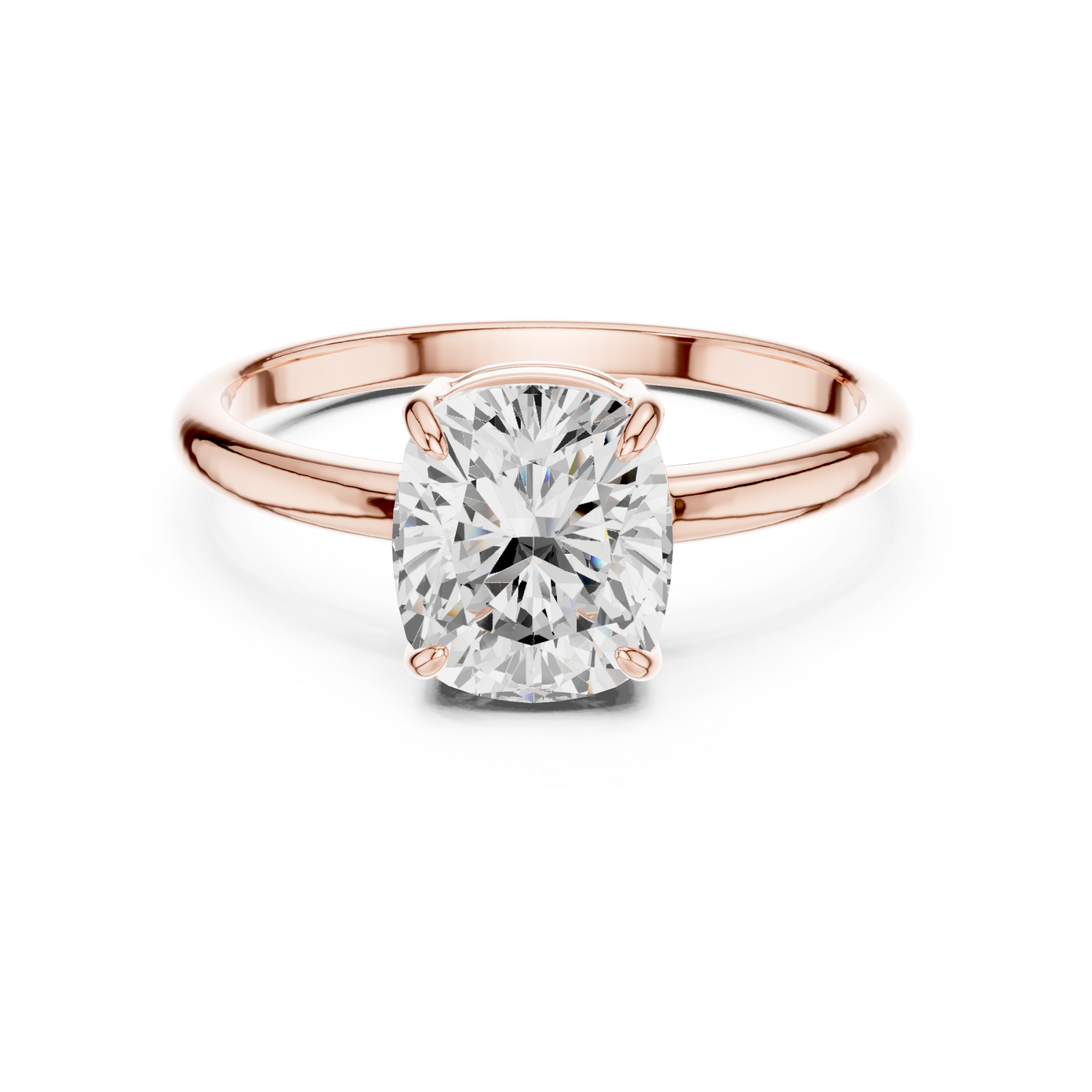  Rose Gold Ethereal Promise Cushion Solitaire Band Right View