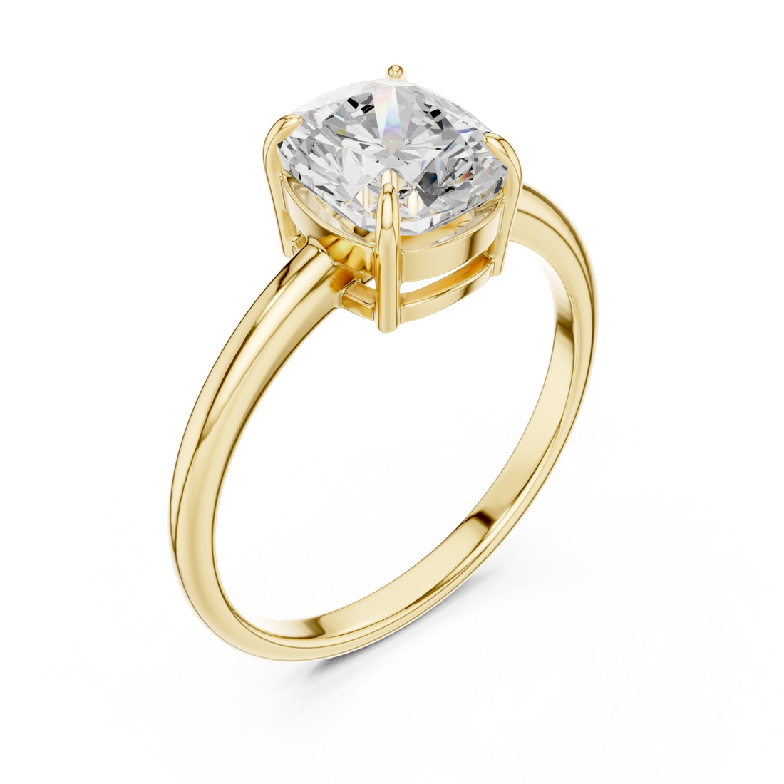 Gold Ethereal Promise Cushion Solitaire Band Right View