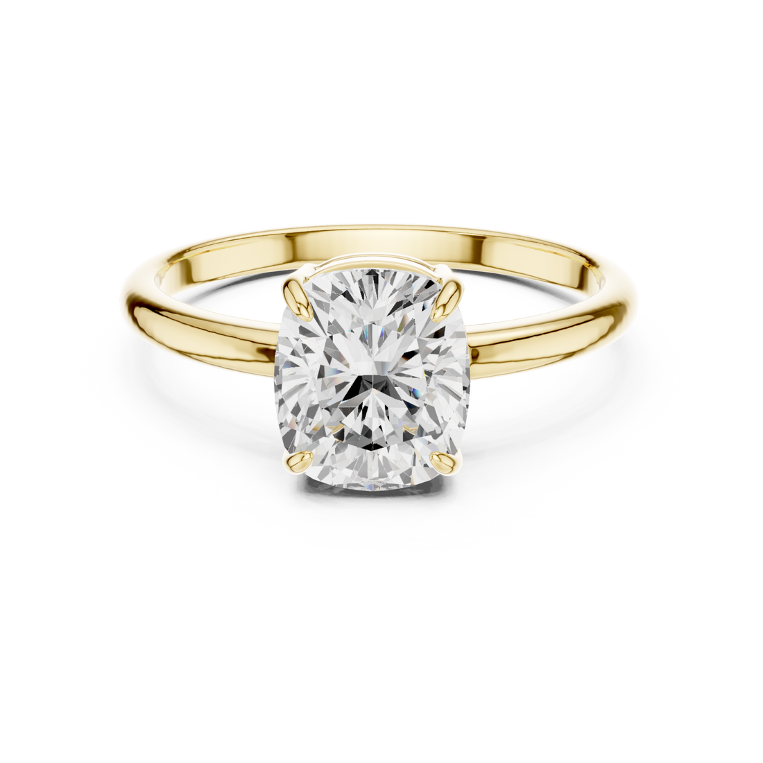 Gold Ethereal Promise Cushion Solitaire Band Right View